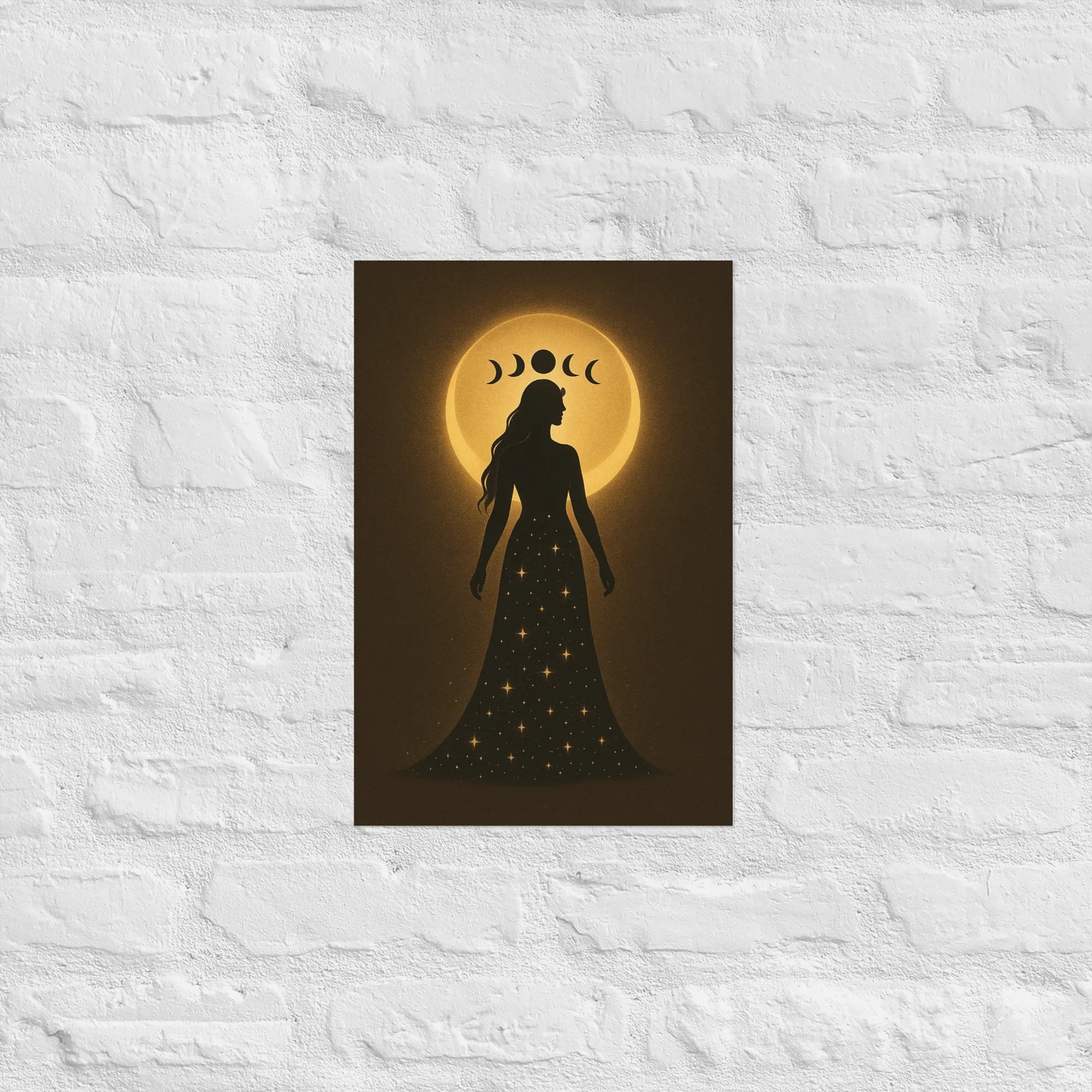 Triple Moon Goddess Poster – Divine Feminine Lunar Print - RaZits