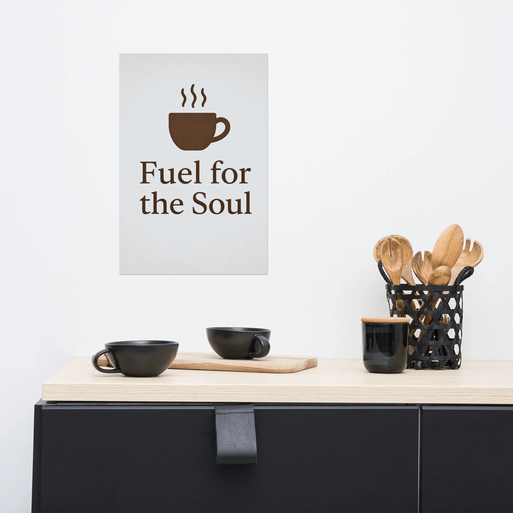 Fuel for the Soul Wall Art – Minimalist Coffee Quote - RaZits