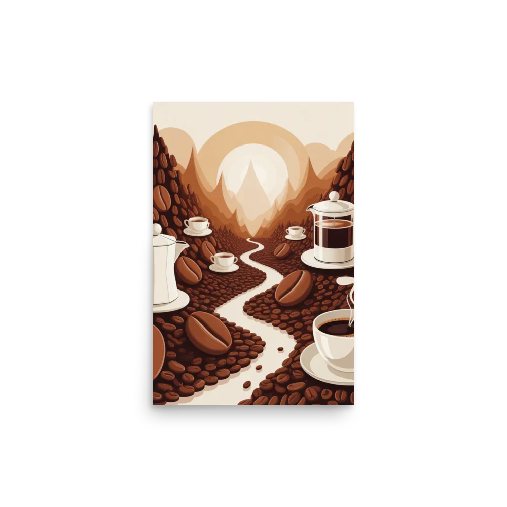Coffee Valley Wall Art – Surreal Coffee Landscape - RaZits