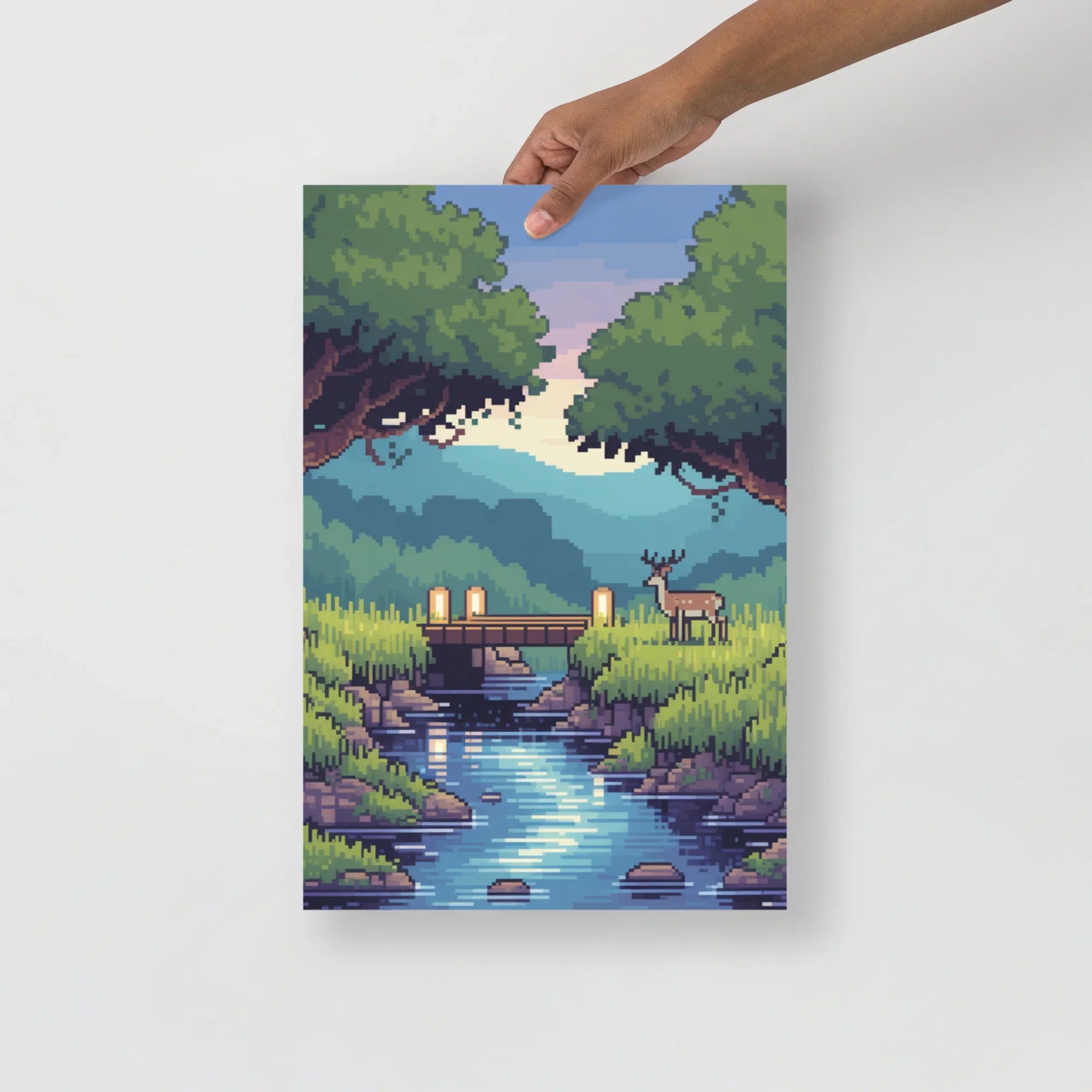 Whispering Grove – Pixel Forest Adventure Art Print - RaZits