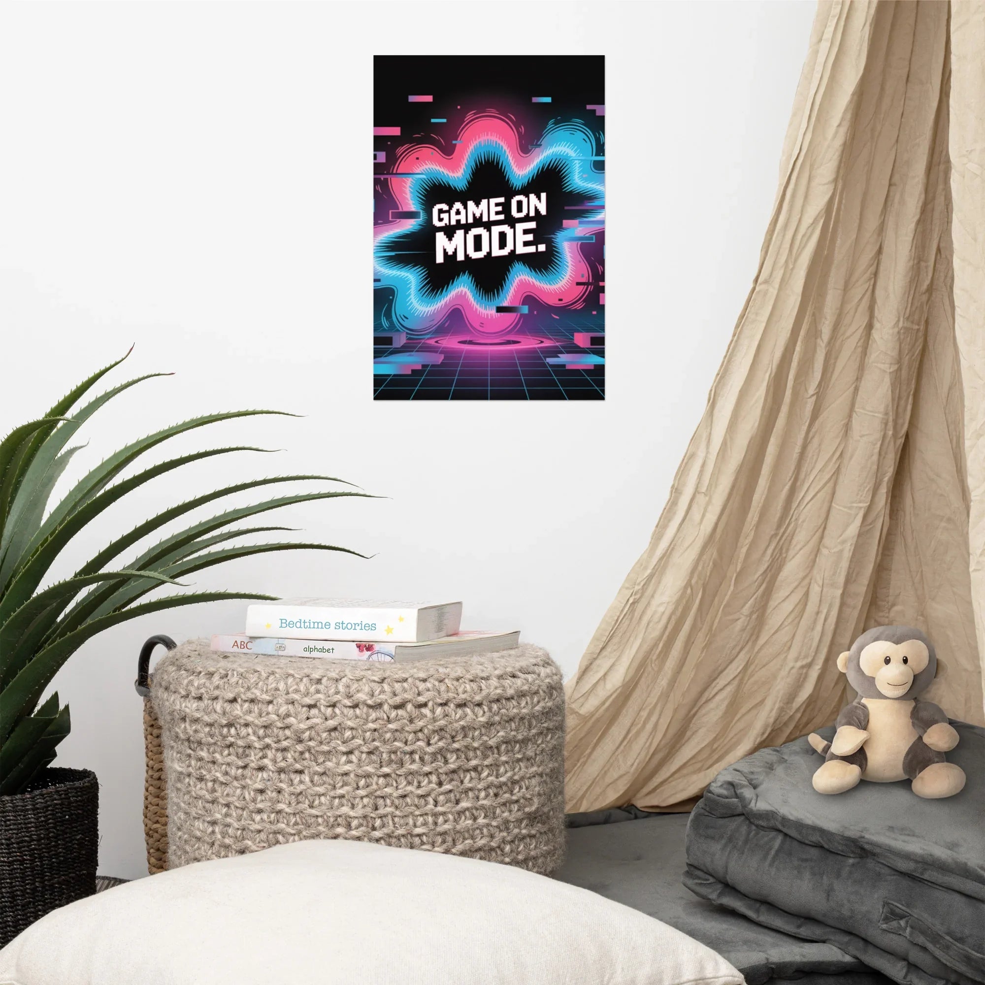 Game On Mode – Retro Neon Glitch Gaming Poster - RaZits