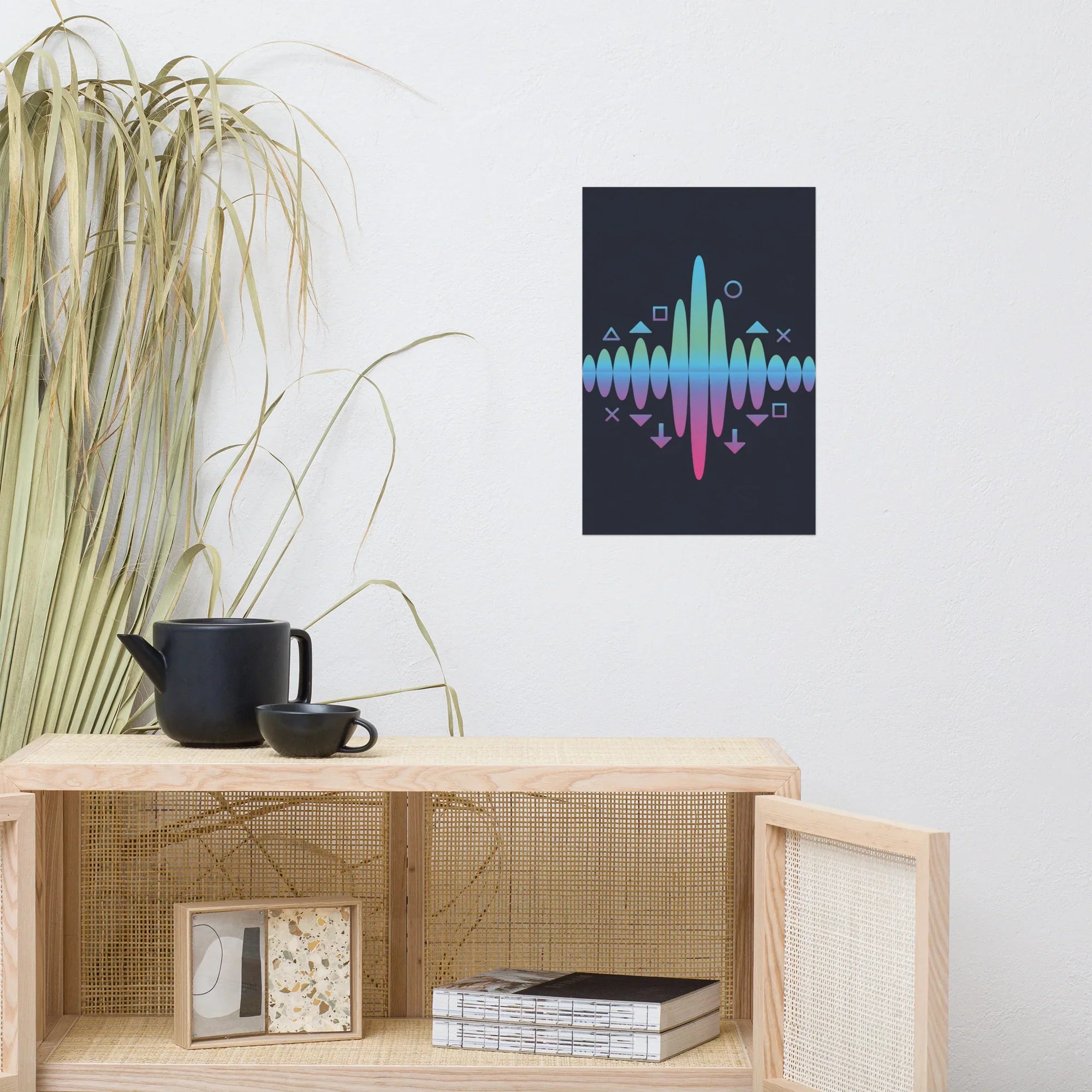 Neon Waveform Gaming Energy Art – RGB Sound Pulse Wall Decor - RaZits