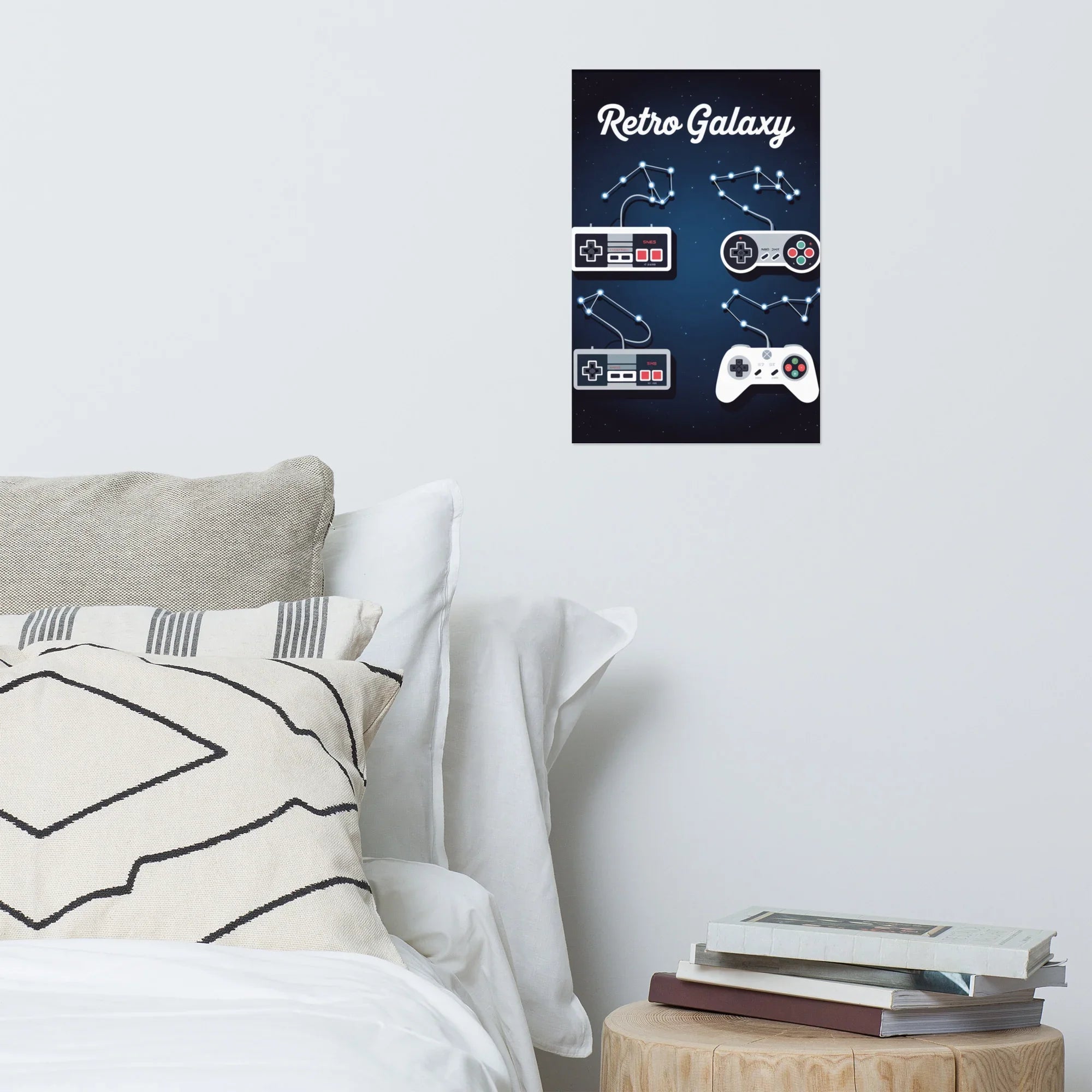 Retro Galaxy – Vintage Controller Constellation Gaming Poster - RaZits