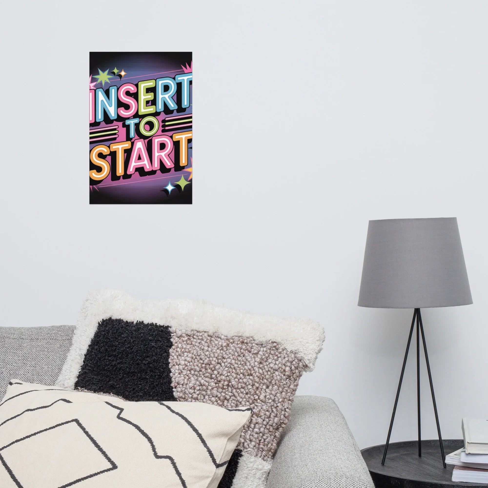 Insert to Start – Retro Neon Arcade Poster for Gamer Room & Gaming Wall Decor - RaZits