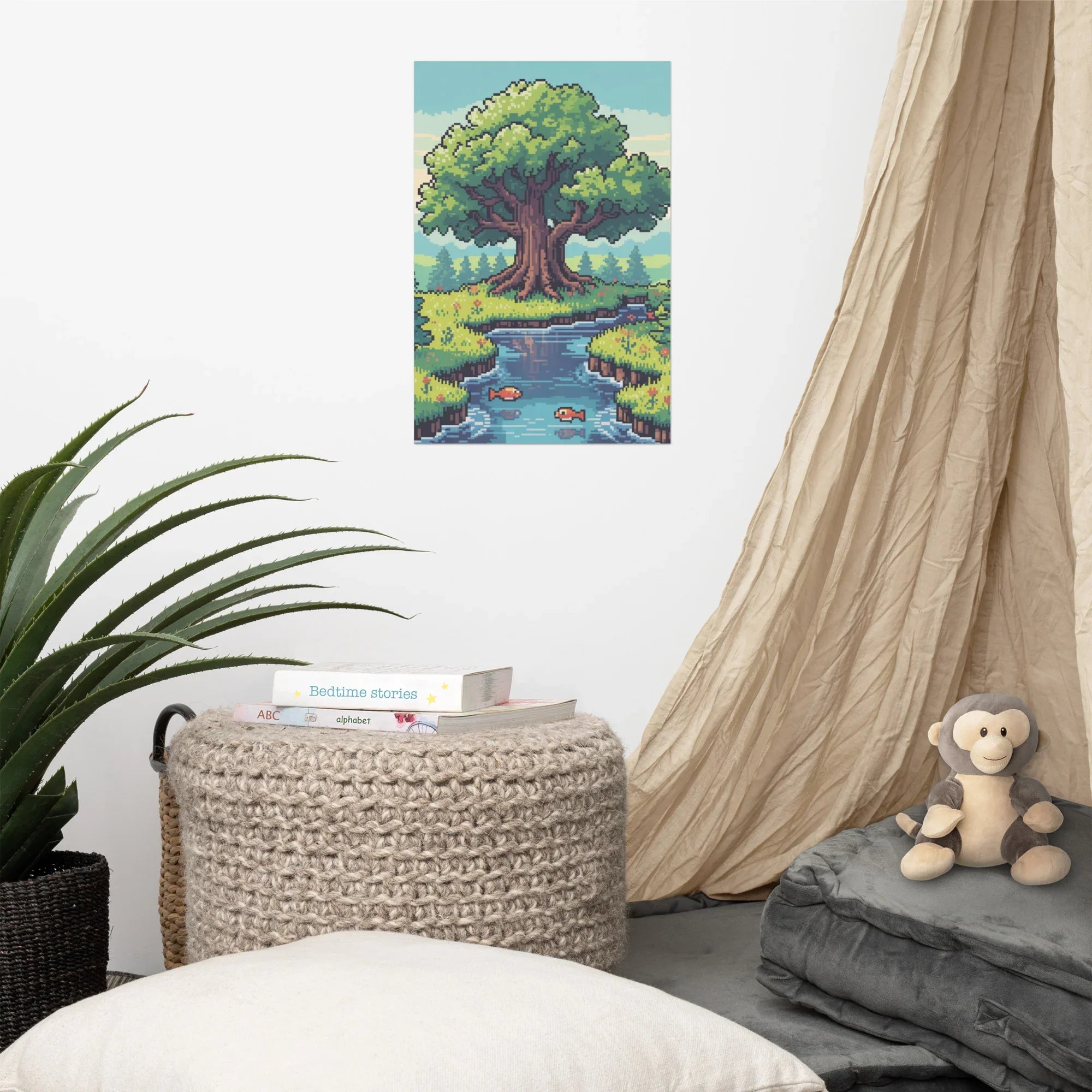 Pixel Grove – Retro Gaming Poster for Gamer Wall Art & Pixel Landscape Decor - RaZits