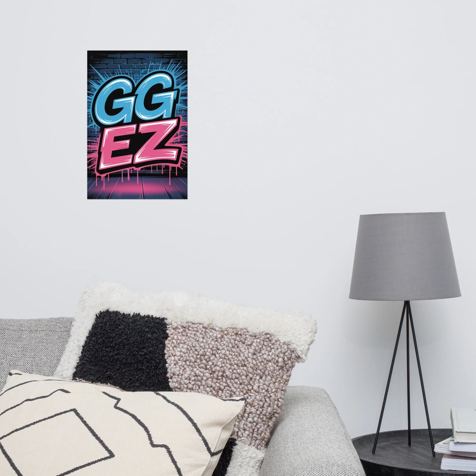 GG EZ - Neon Graffiti Gaming Poster - RaZits