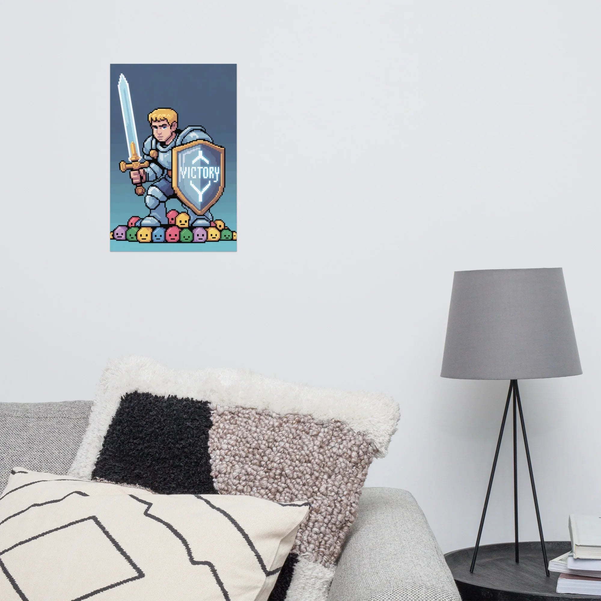 Retro Pixel Art Gaming Poster – Cool 16x16 Vaporwave Wall Print for Gamers - RaZits