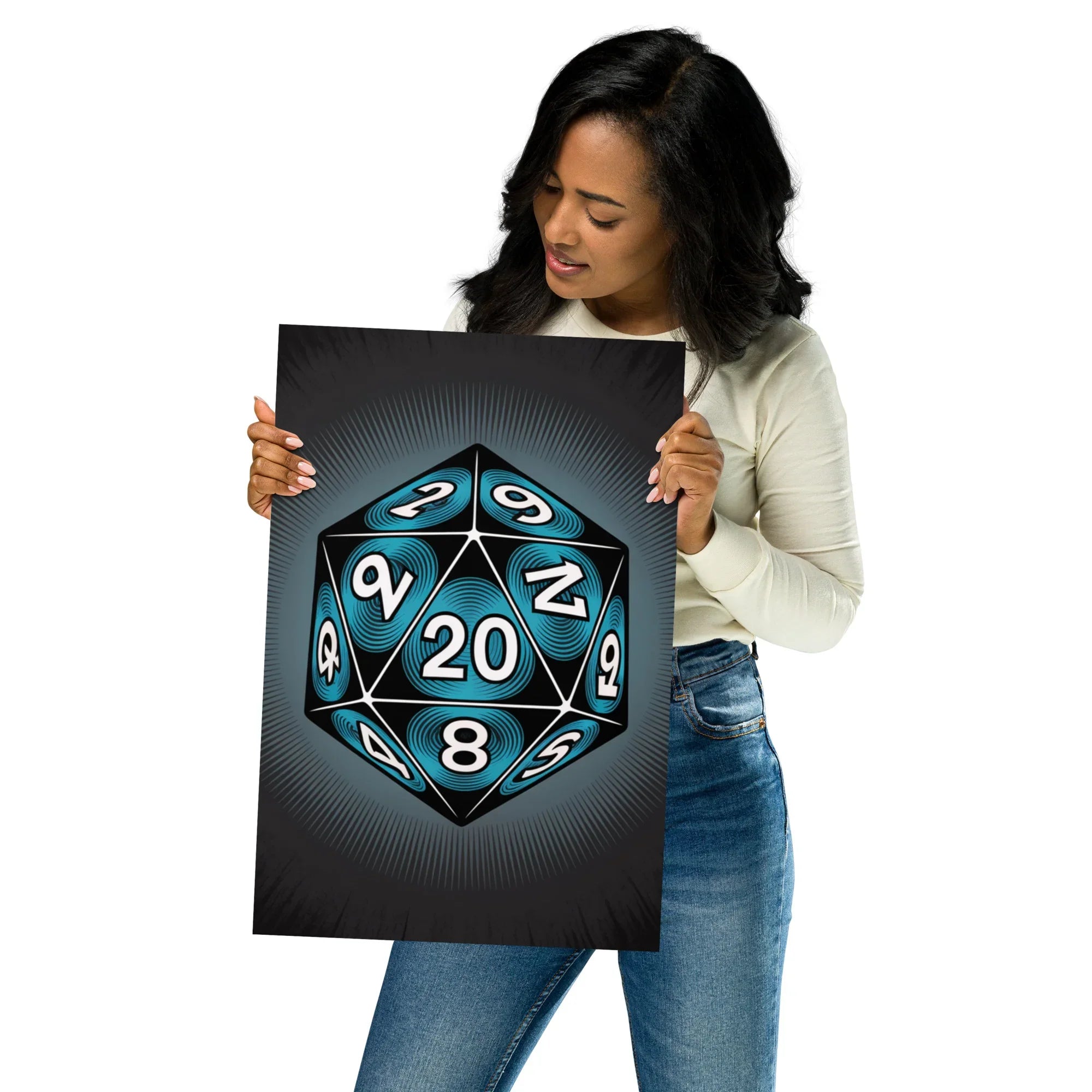 Roll For Glory – D20 Dice Art Poster for RPG Fans and Dungeon Masters - RaZits