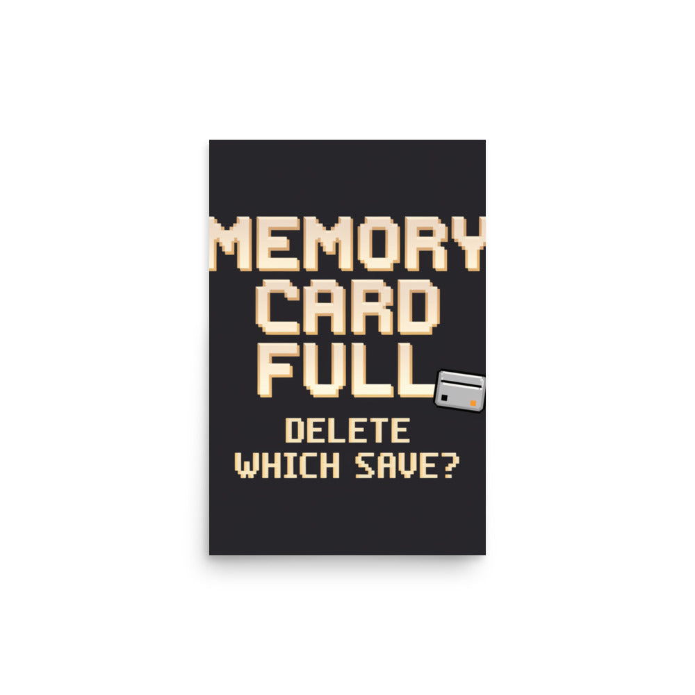Memory Card Full retro gaming poster styled on gaming room wall