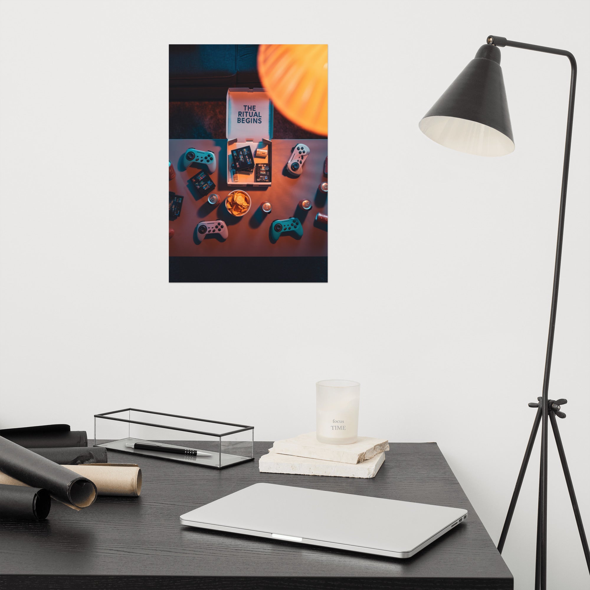 The Pre-Game gaming ritual retro poster hero shot matte print