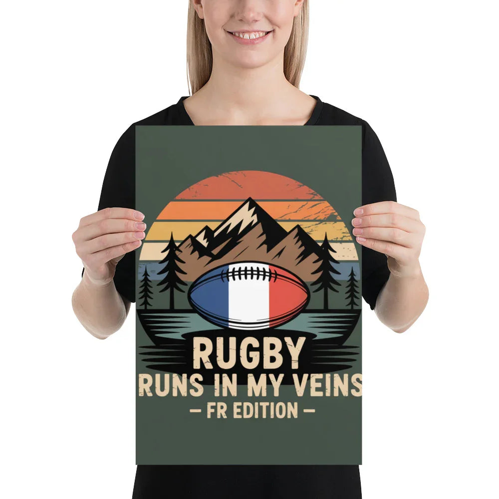 Rugby Runs in My Veins – France Poster (Midnight Edition) - RaZits