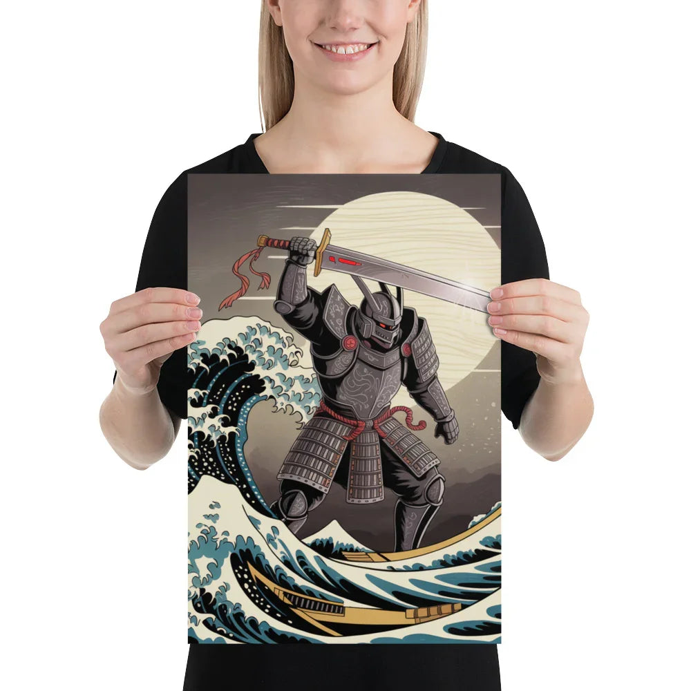 Cyber Samurai Wall Art – Katana Artwork Inspired by Japanese Wave & Mythology - RaZits