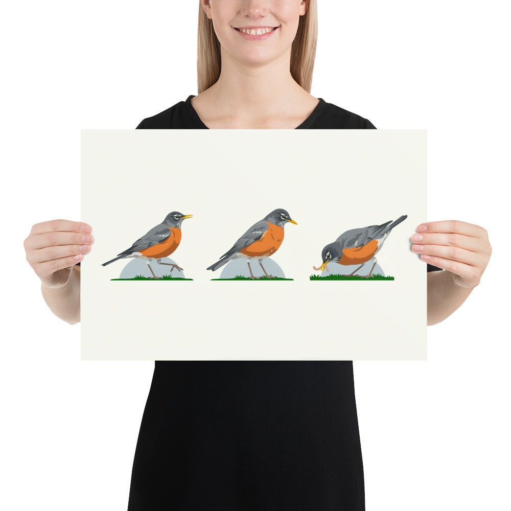 Person holding the Pause, Look, Pull poster in the 12 by 18 inch size to show its scale.