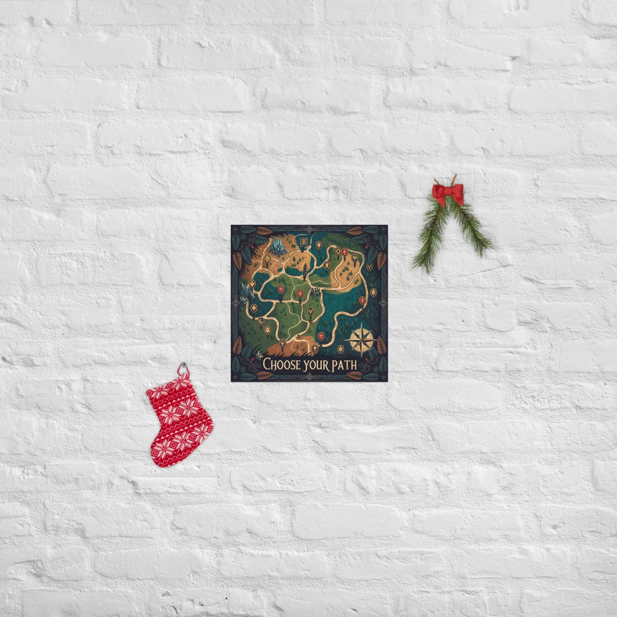 Choose Your Path Poster – Fantasy Quest Map Wall Art - RaZits