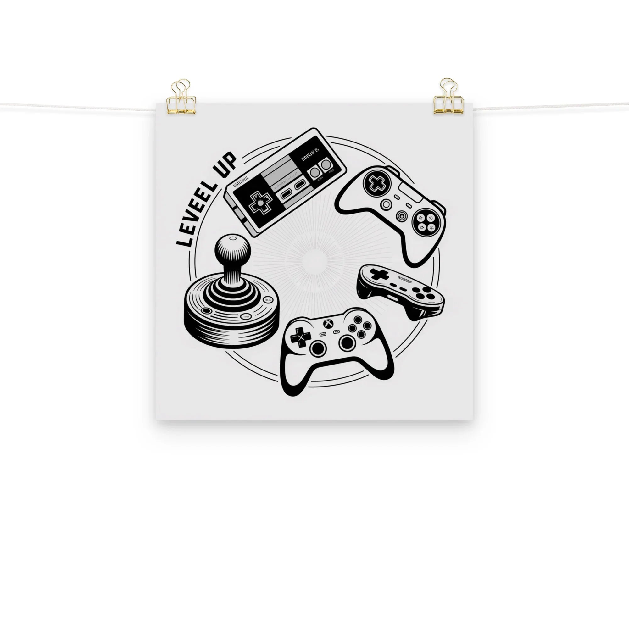 Level Up – Retro Gaming Controller Evolution Wall Art - RaZits
