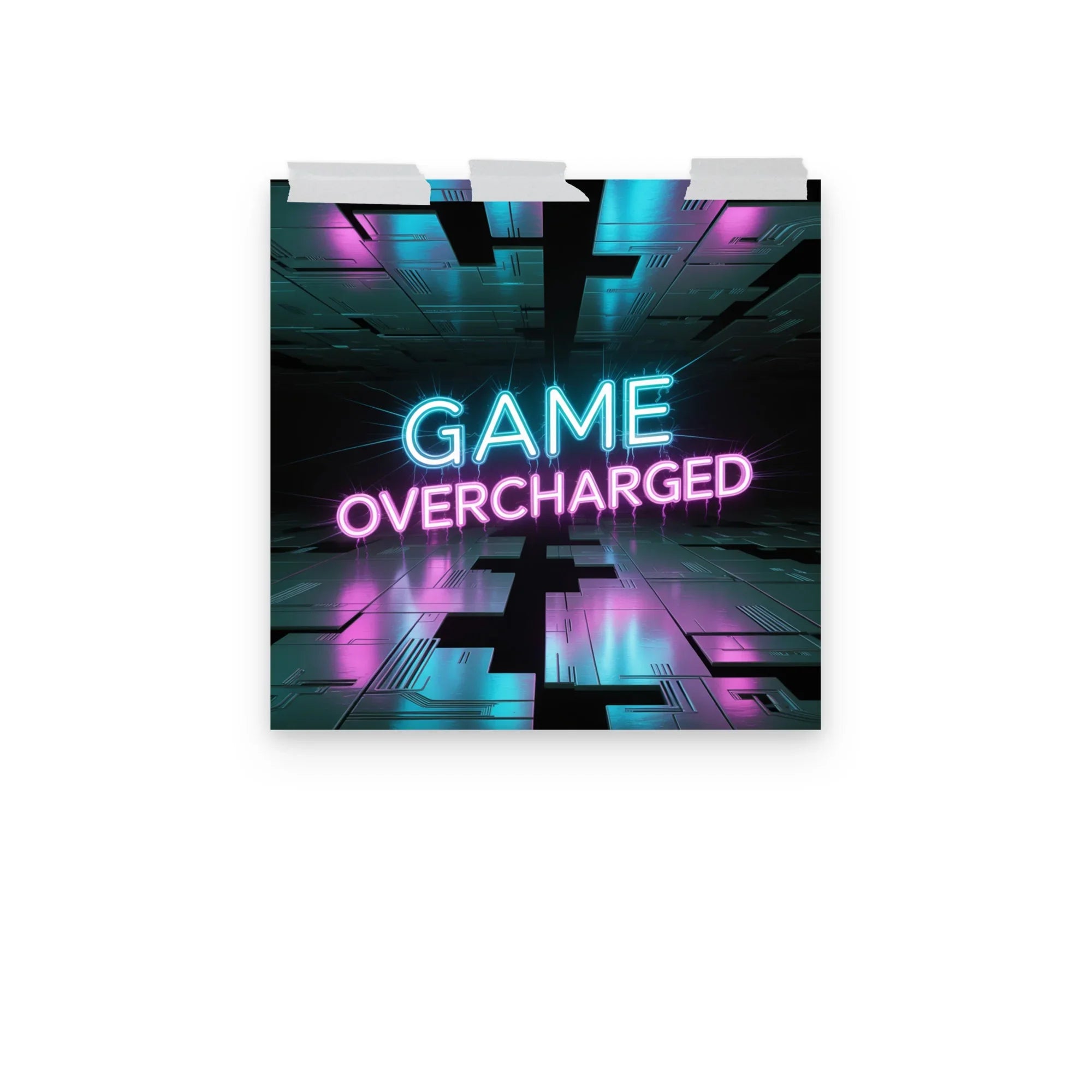 Game Overcharged – Neon Cyberpunk Gamer Art for RGB Esports Rooms - RaZits