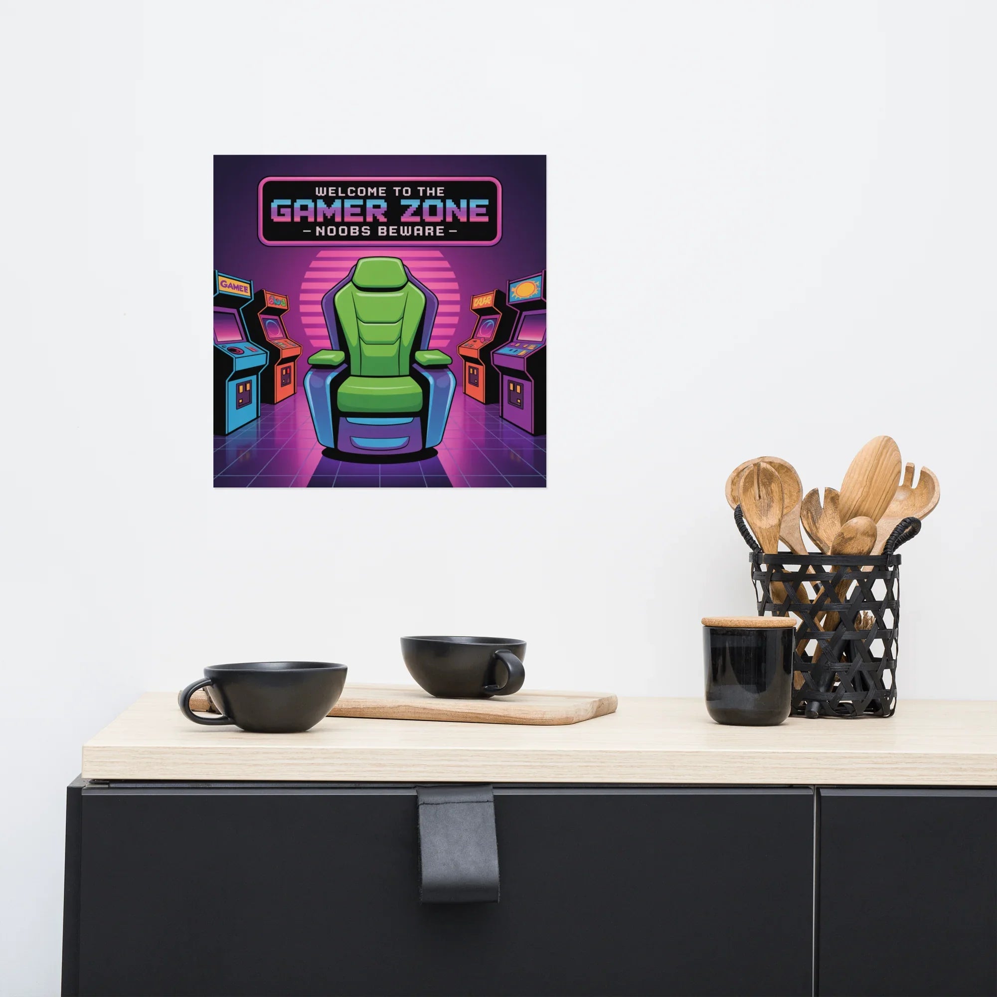 Gamer Zone Poster – Retro Arcade Wall Art for Noobs - RaZits