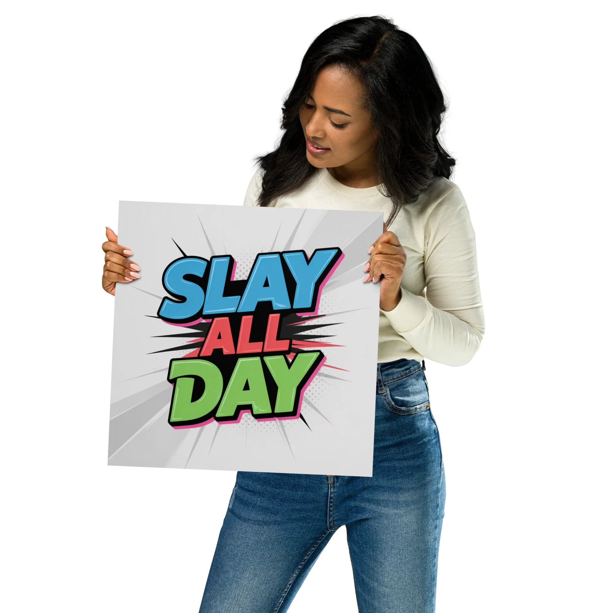 Slay All Day – Bold Comic Style Motivational Wall Art - RaZits