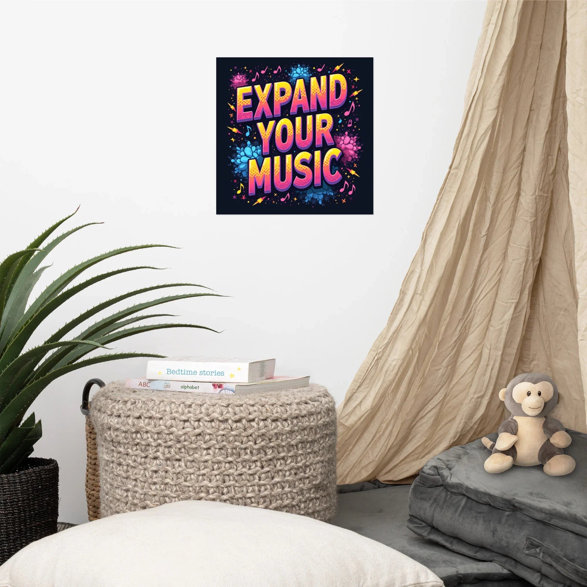 Expand Your Music Poster – Bold Neon Typography - RaZits