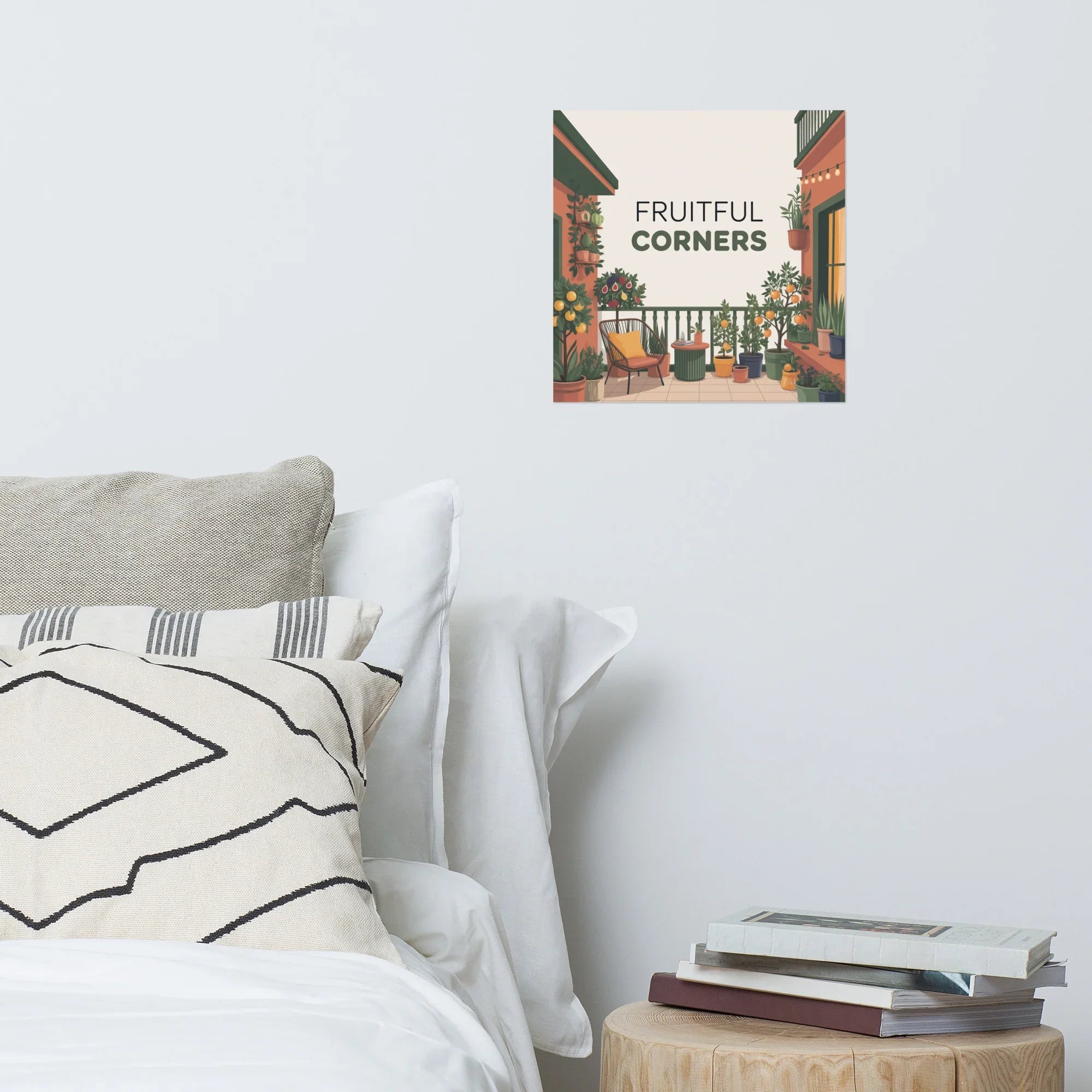 Fruitful Balcony Art Print – Citrus Garden on the Terrace Poster - RaZits