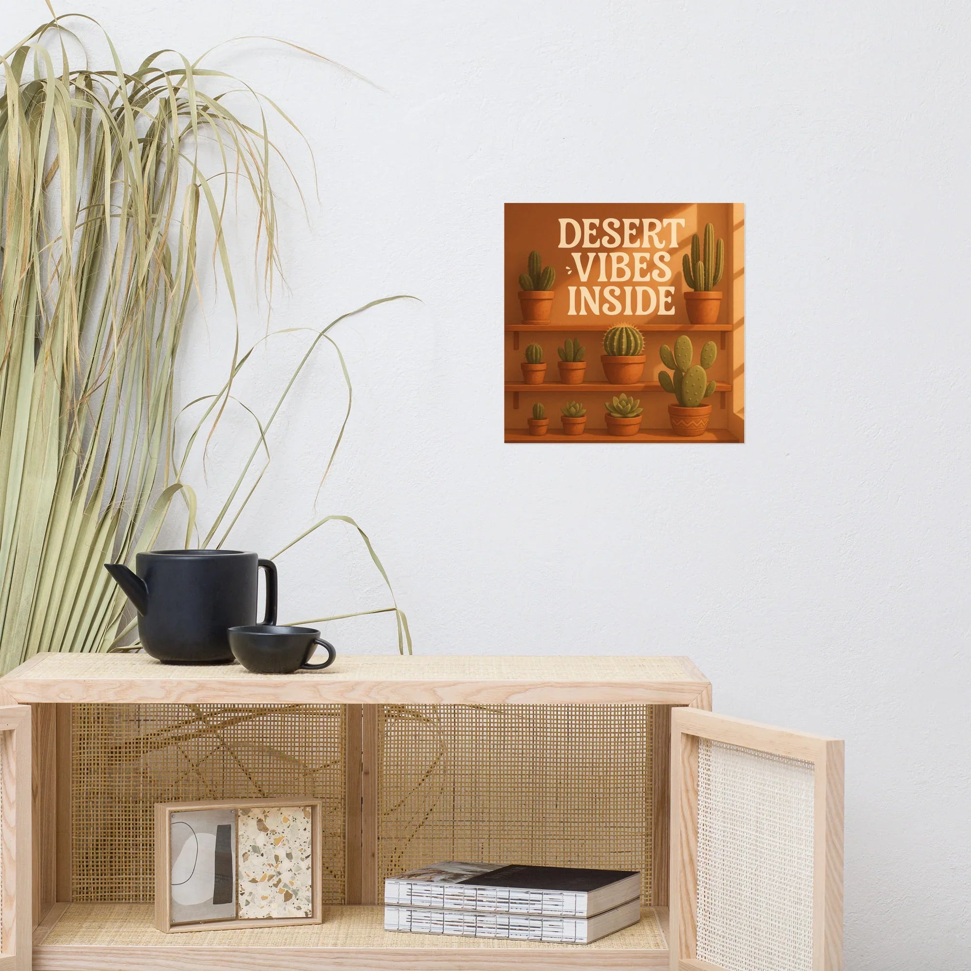 Cactus Shelf Art Print – Desert Vibes Indoor Succulent Illustration - RaZits