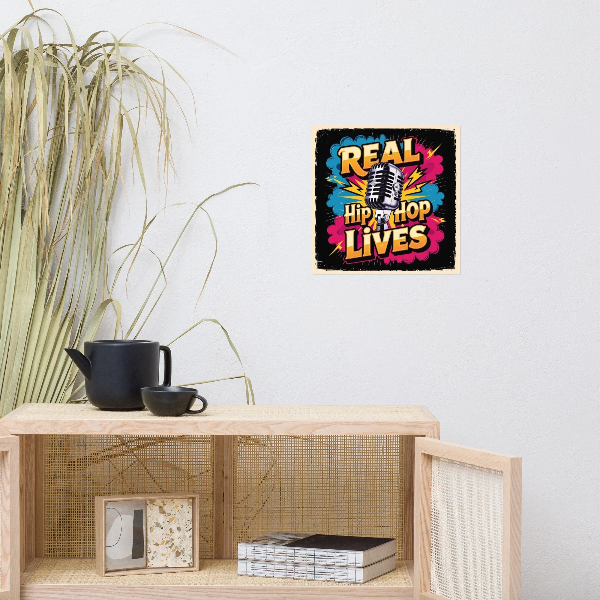 Real Hip Hop Lives Poster – Vintage Mic Boom Art - RaZits