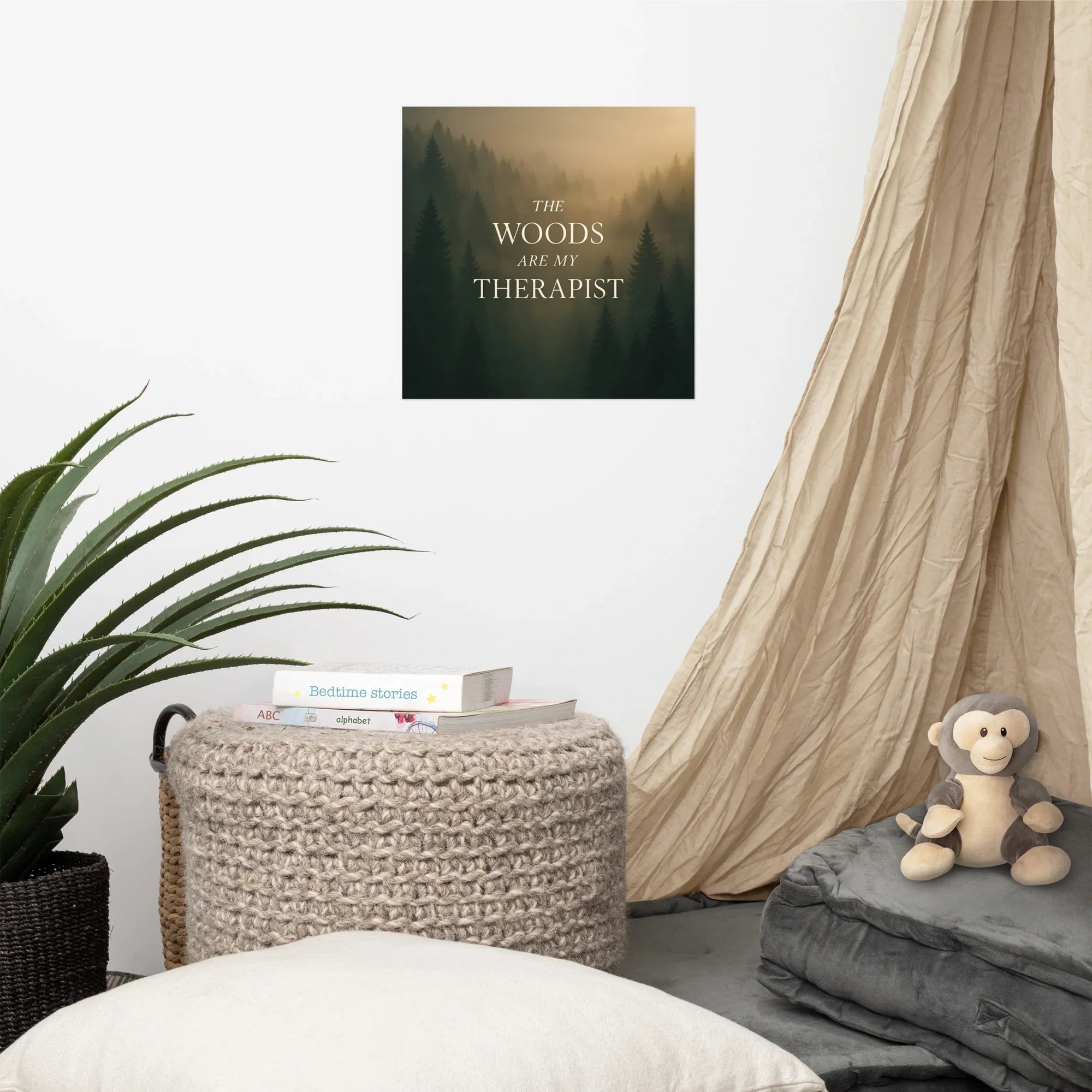 The Woods Are My Therapist – Moody Forest Wall Art - RaZits