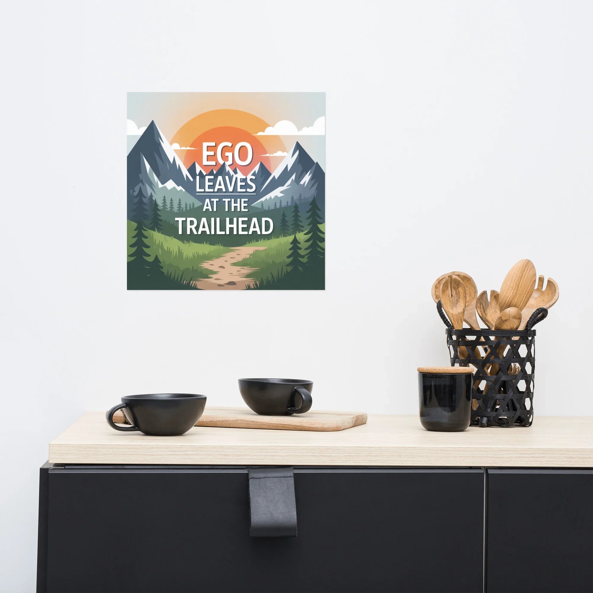 Ego Leaves at the Trailhead – Mountain Minimalist Print - RaZits