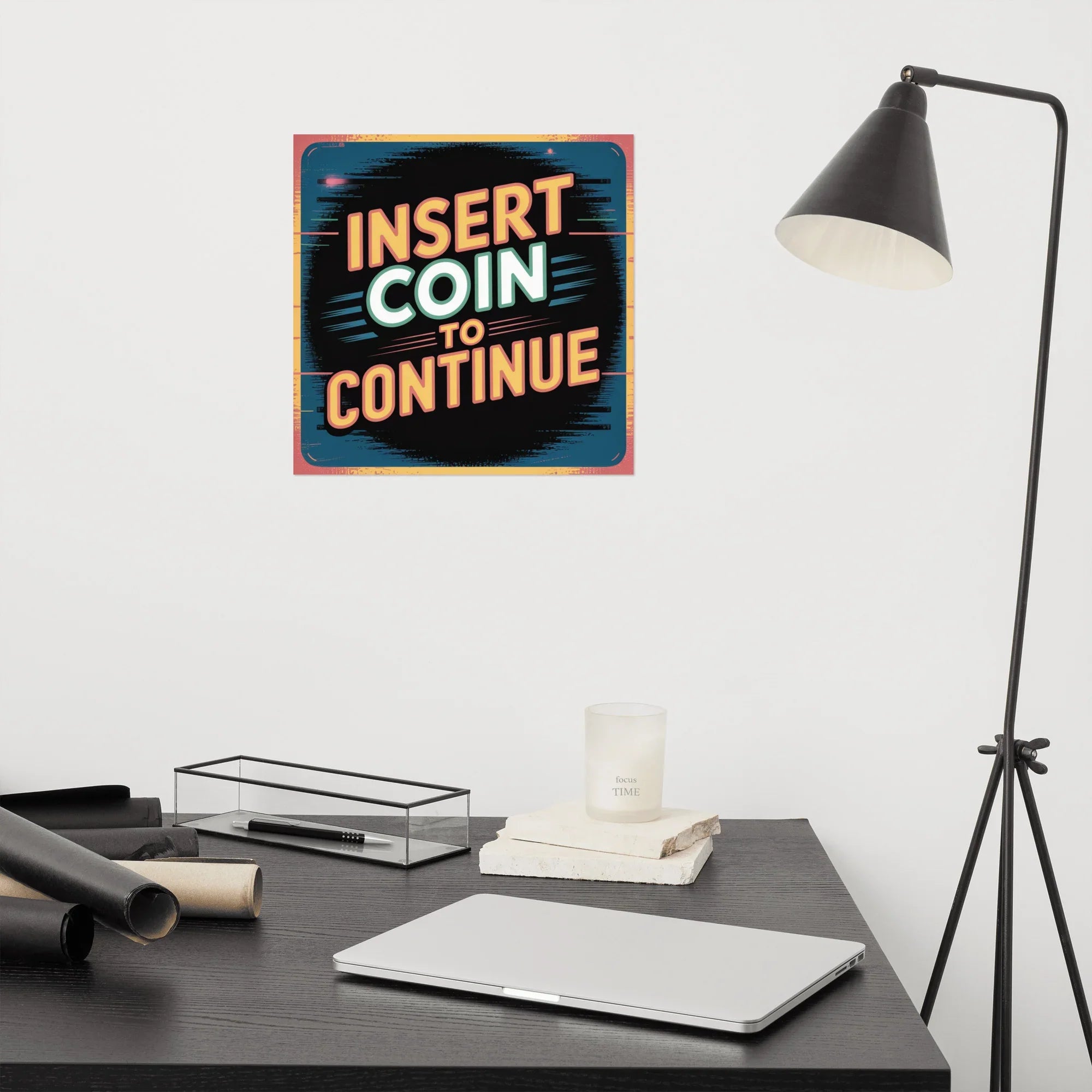 Insert Coin to Continue Poster – Retro Arcade Gaming Wall Art - RaZits