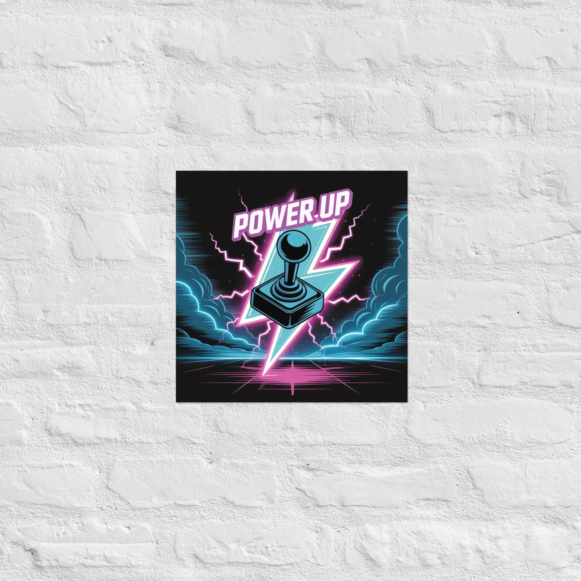 Power Up Gaming Poster – Retro Arcade Joystick Wall Art - RaZits