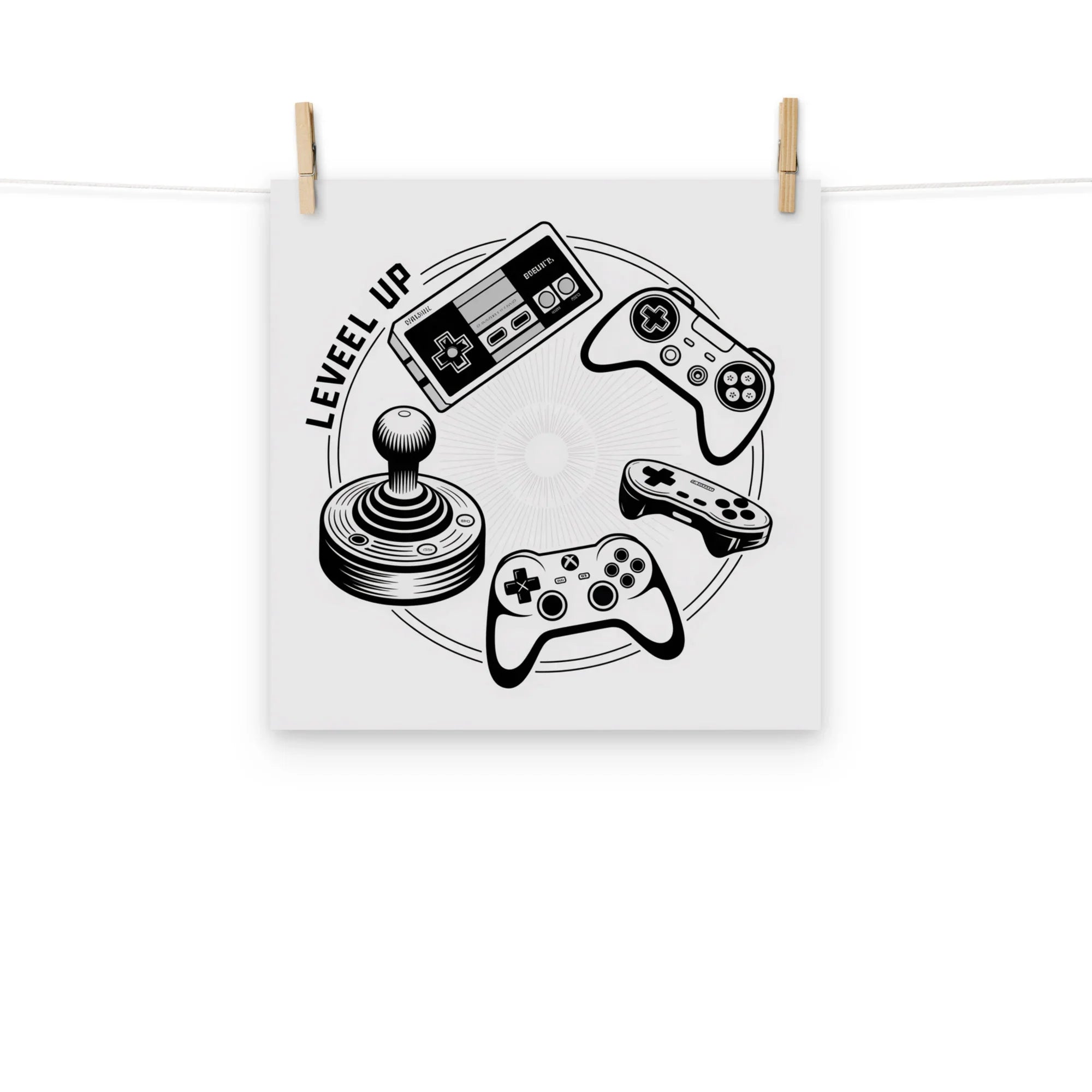 Level Up – Retro Gaming Controller Evolution Wall Art - RaZits