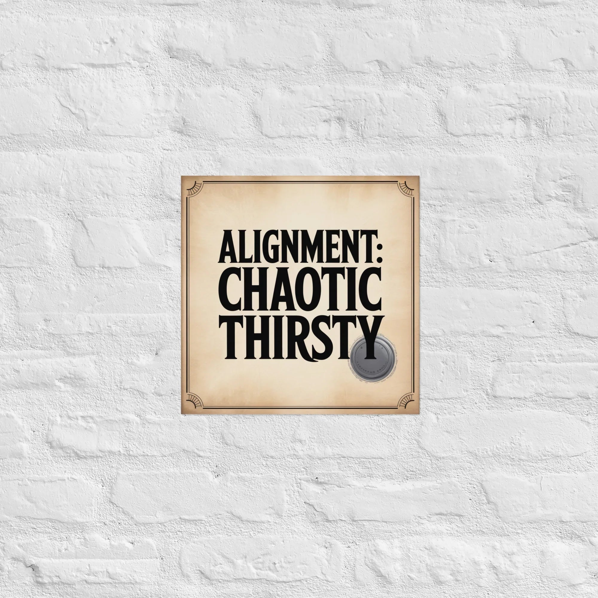 Chaotic Alignment Wall Print – Funny DnD Quote Art for Nerdy Gamer Decor - RaZits