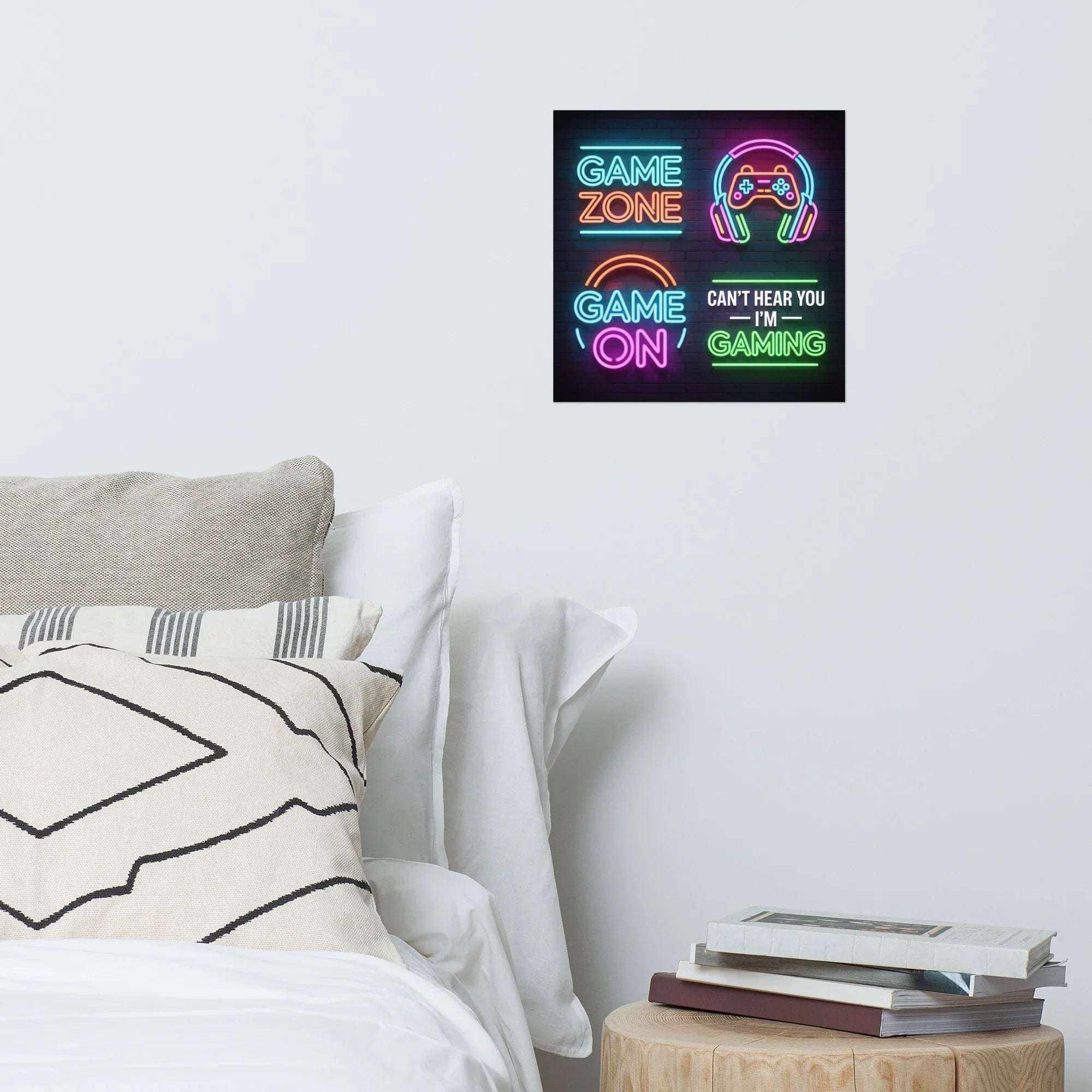 Neon Game Zone Wall Art – RGB Gamer Decor for Esports & Streaming Setups - RaZits