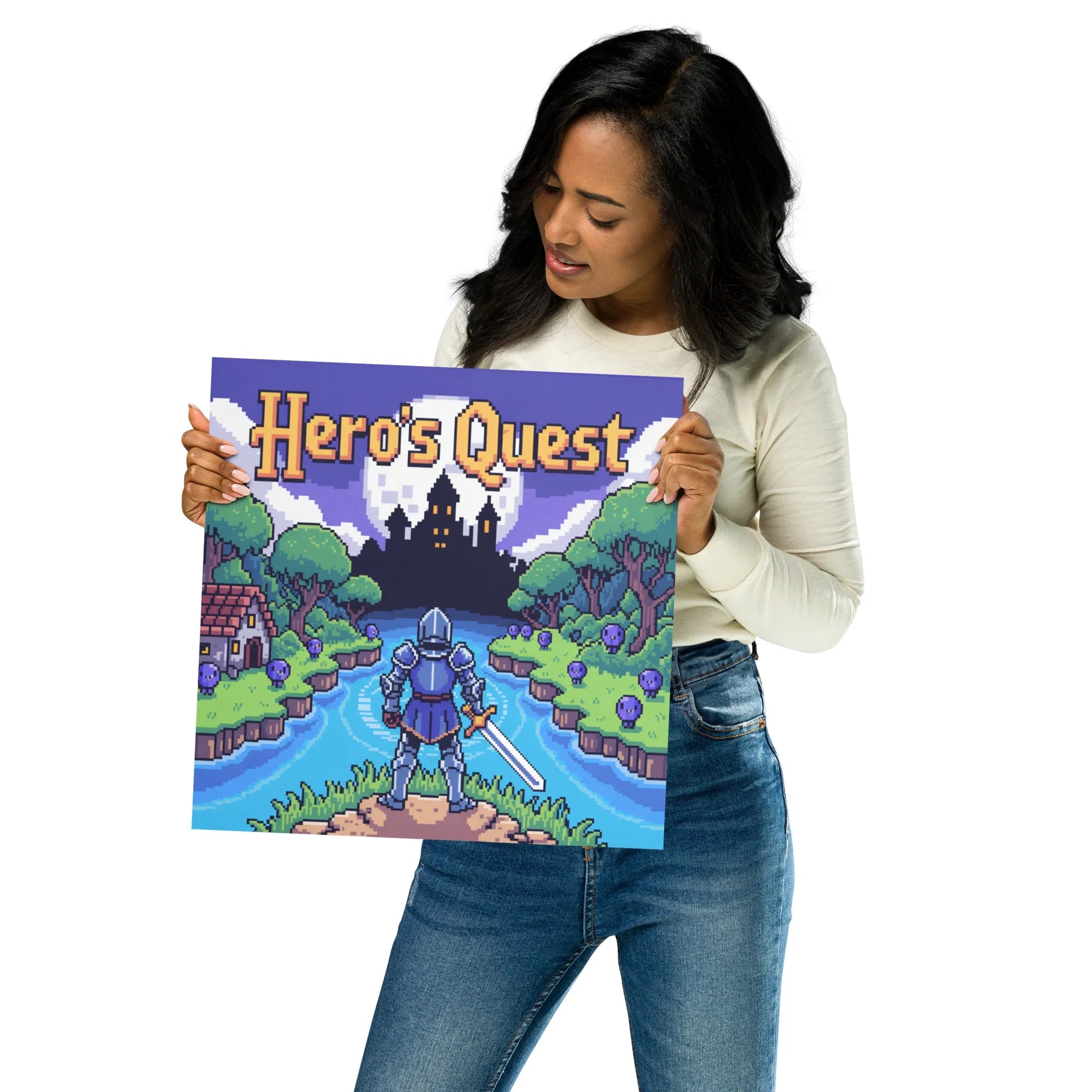 Hero’s Quest – Pixel RPG Fantasy Wall Art for Retro Gaming Rooms - RaZits