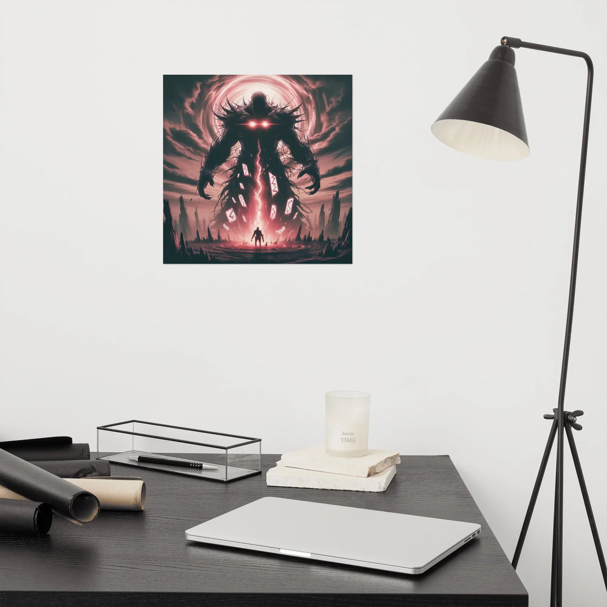 Eclipse of Titans – Dark Fantasy Boss Battle Art Print - RaZits
