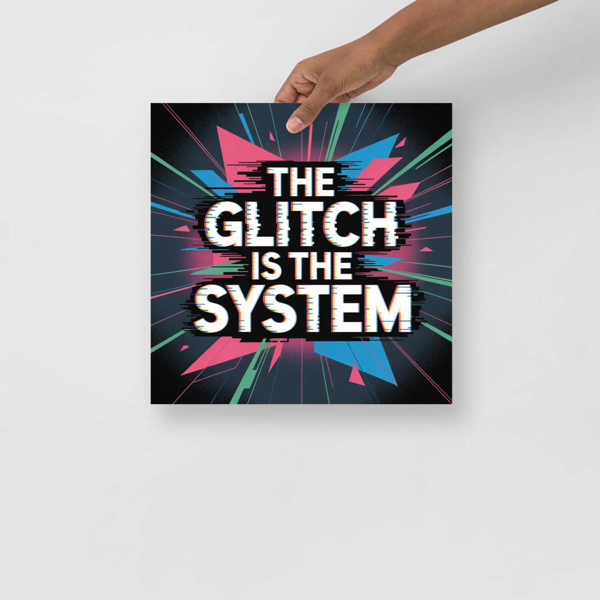 The Glitch Is The System – Cyberpunk Glitch Art Print for Gaming Room Decor - RaZits