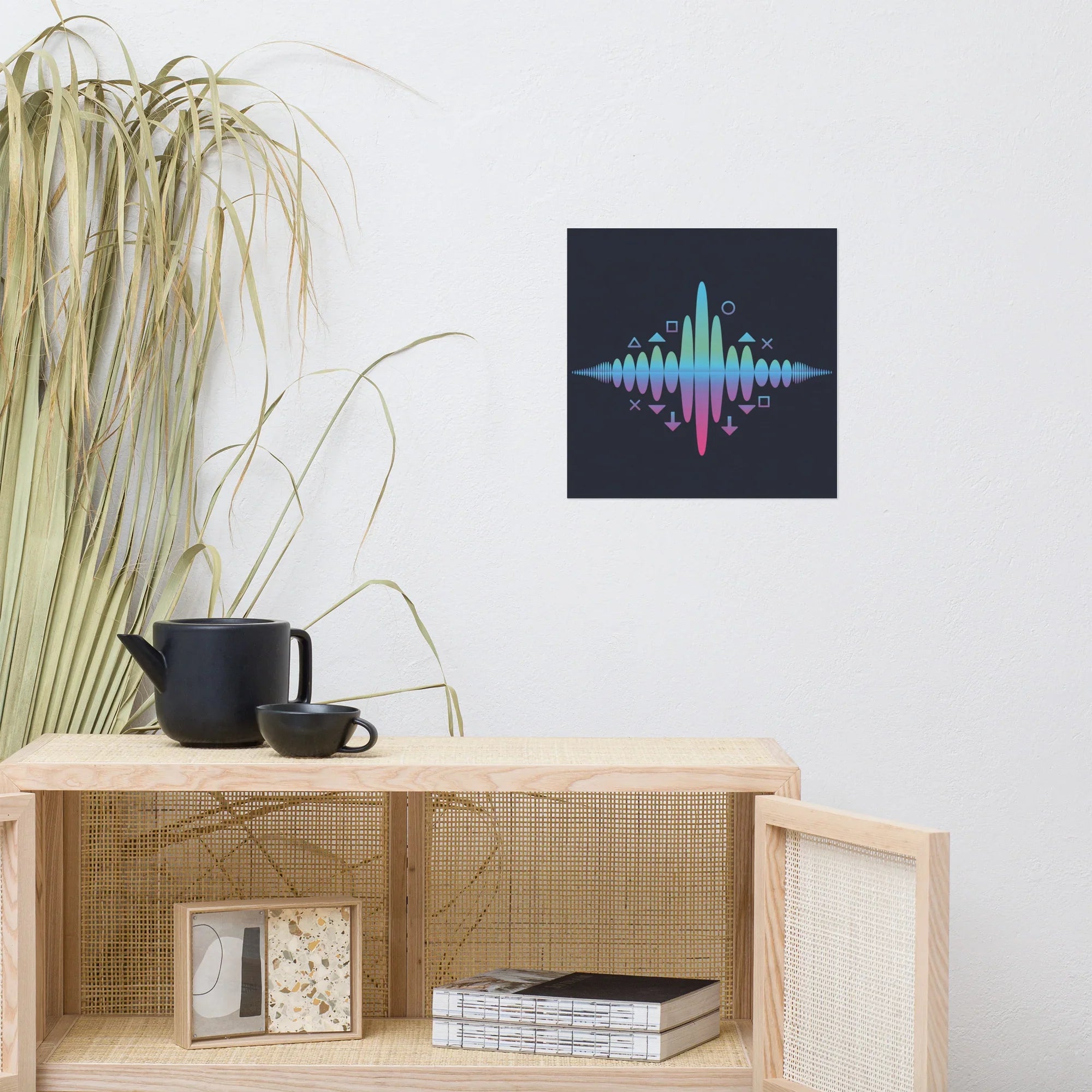 Neon Waveform Gaming Energy Art – RGB Sound Pulse Wall Decor - RaZits