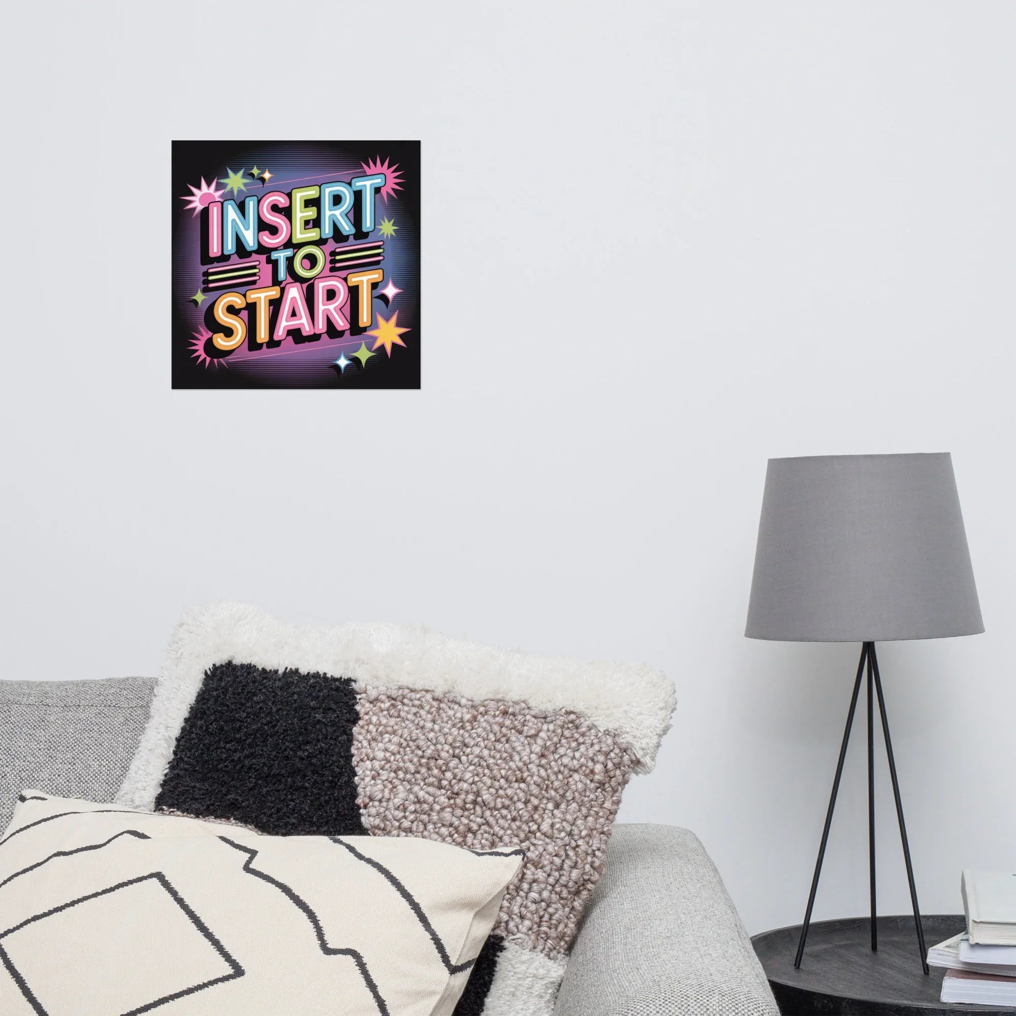 Insert to Start – Retro Neon Arcade Poster for Gamer Room & Gaming Wall Decor - RaZits