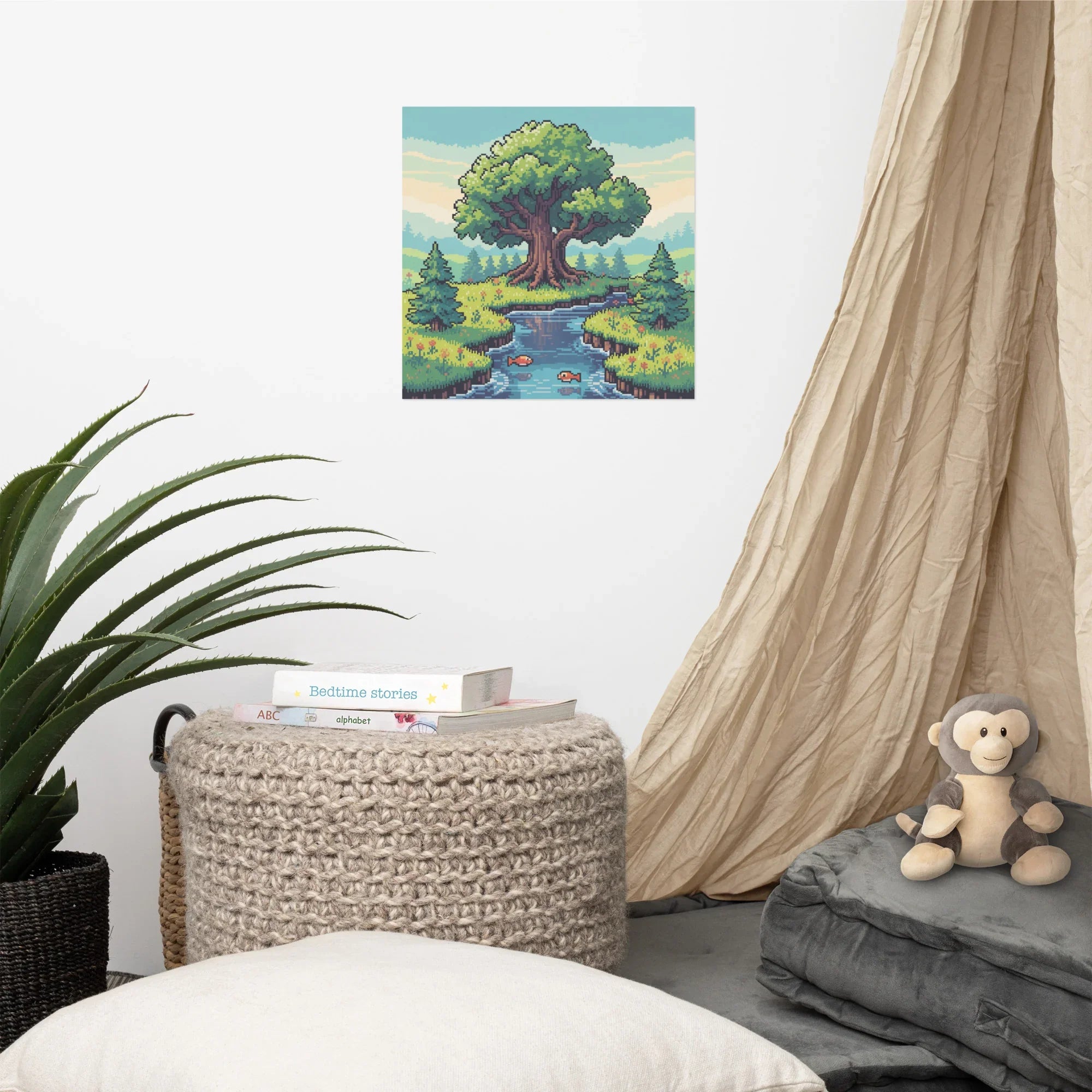 Pixel Grove – Retro Gaming Poster for Gamer Wall Art & Pixel Landscape Decor - RaZits