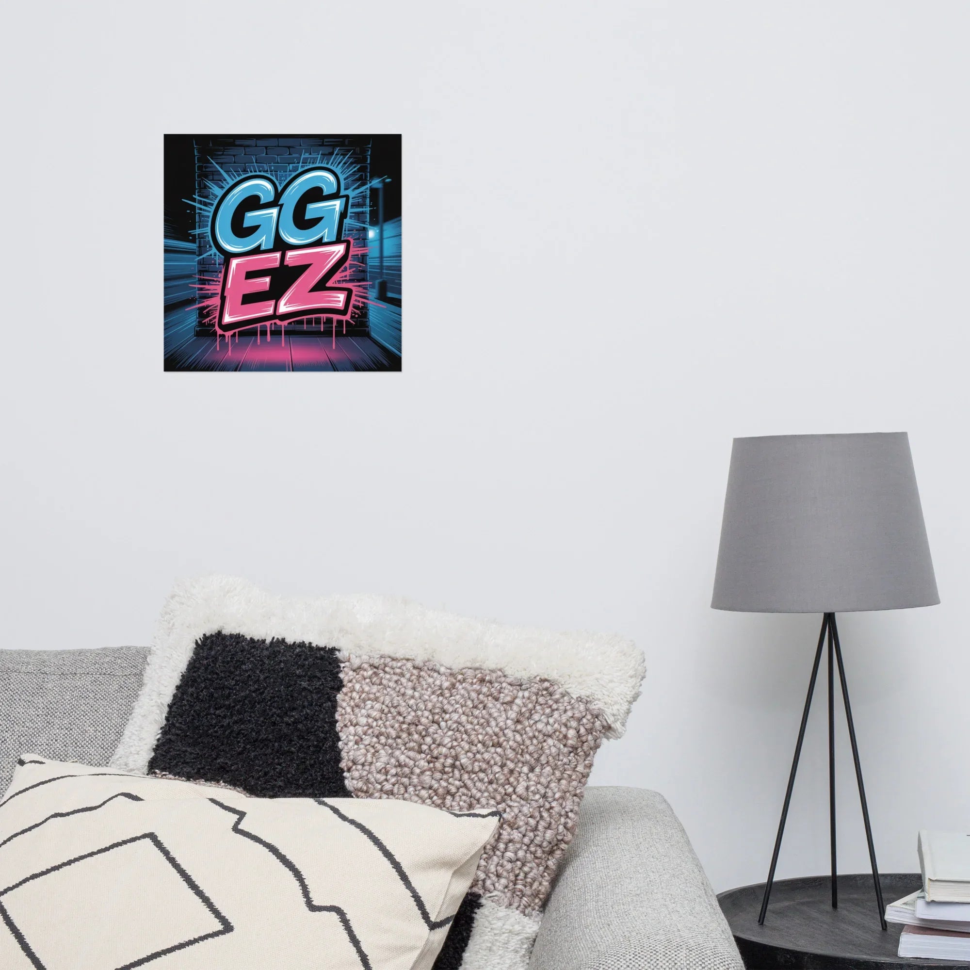 GG EZ - Neon Graffiti Gaming Poster - RaZits