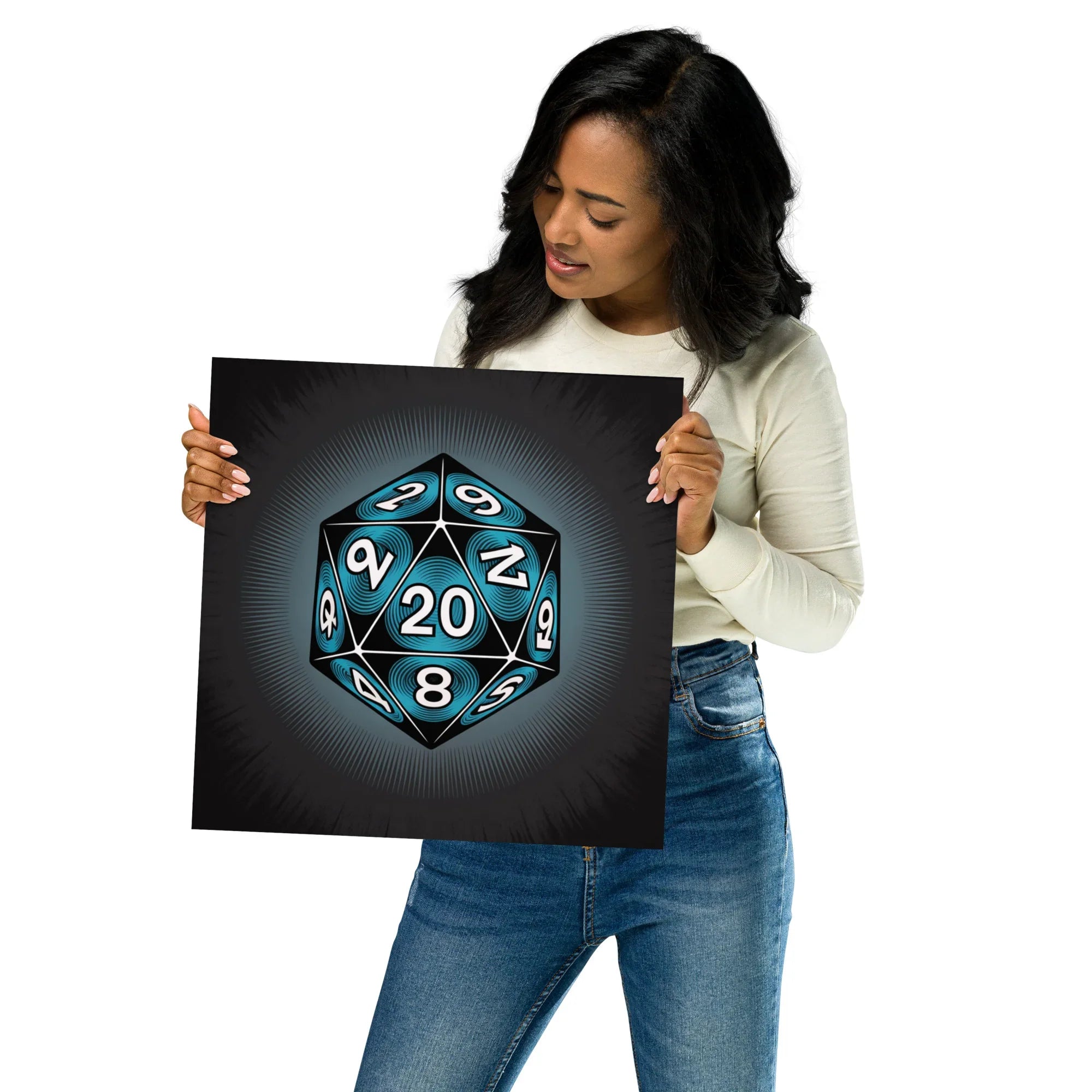 Roll For Glory – D20 Dice Art Poster for RPG Fans and Dungeon Masters - RaZits