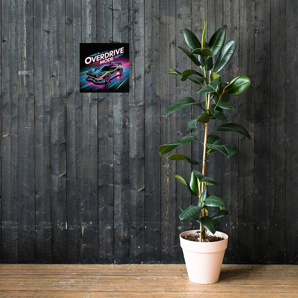 Overdrive Mode – Neon Racing Gamer Wall Art - RaZits