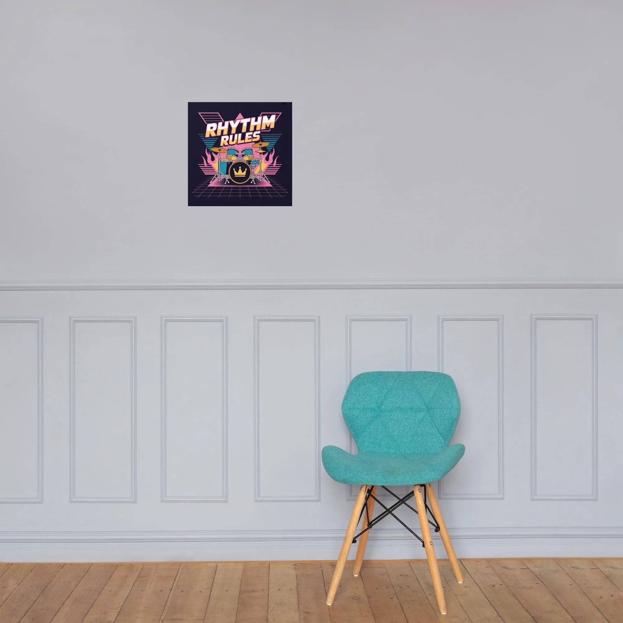 Rhythm Rules Poster – Neon Crown Drum Power - RaZits