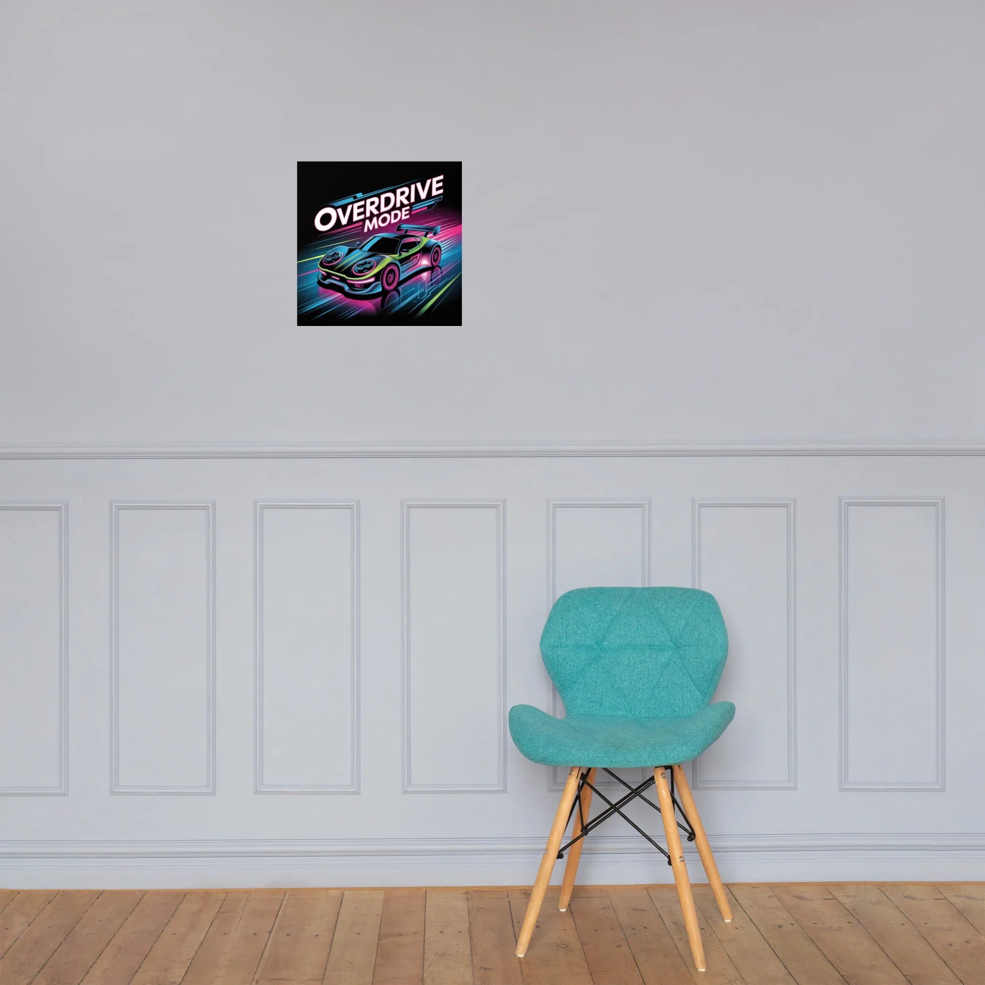 Overdrive Mode – Neon Racing Gamer Wall Art - RaZits