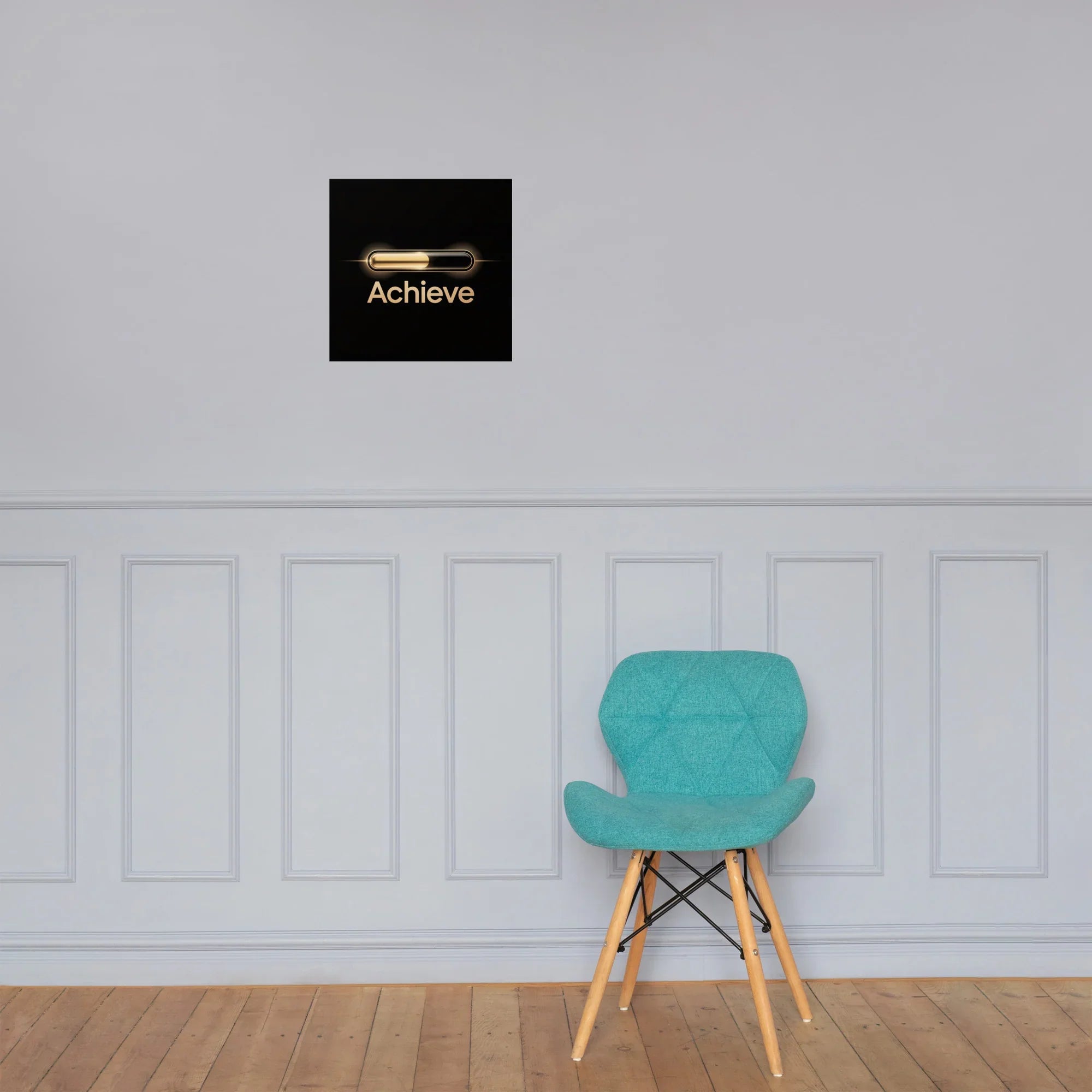 Achieve – Golden Progress Bar Motivational Gaming Poster - RaZits