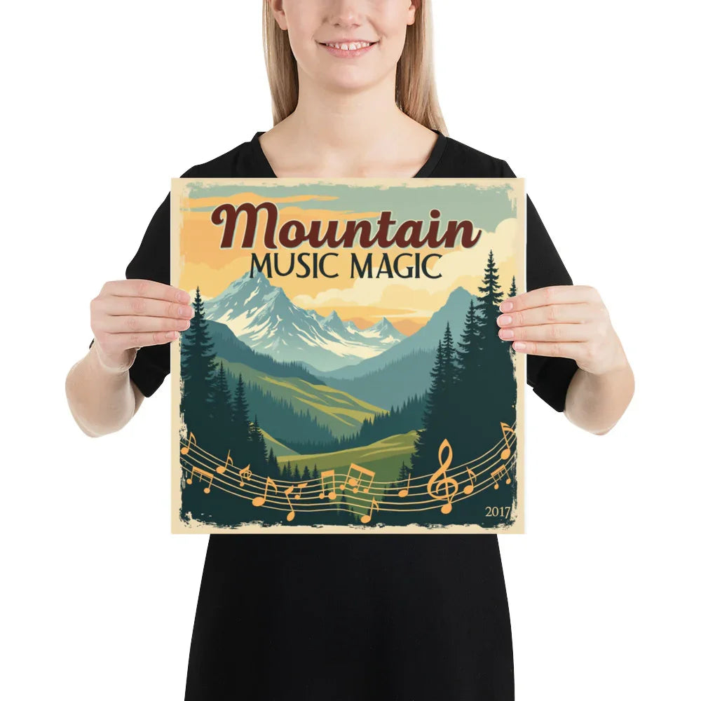 Mountain Music Magic Poster – Scenic Acoustic Vibes - RaZits