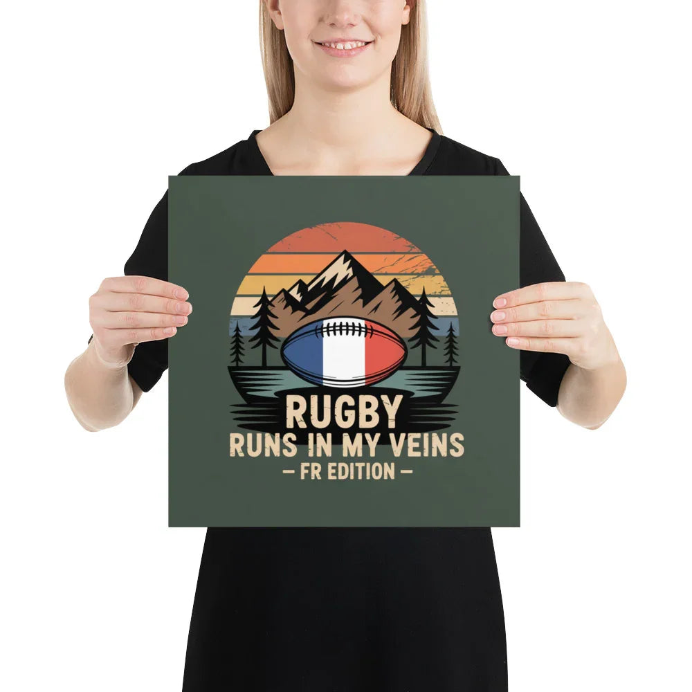 Rugby Runs in My Veins – France Poster (Midnight Edition) - RaZits