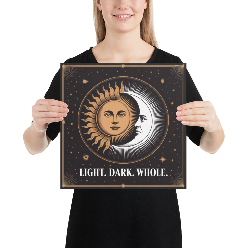 Light Dark Whole – Celestial Sun and Moon Poster - RaZits