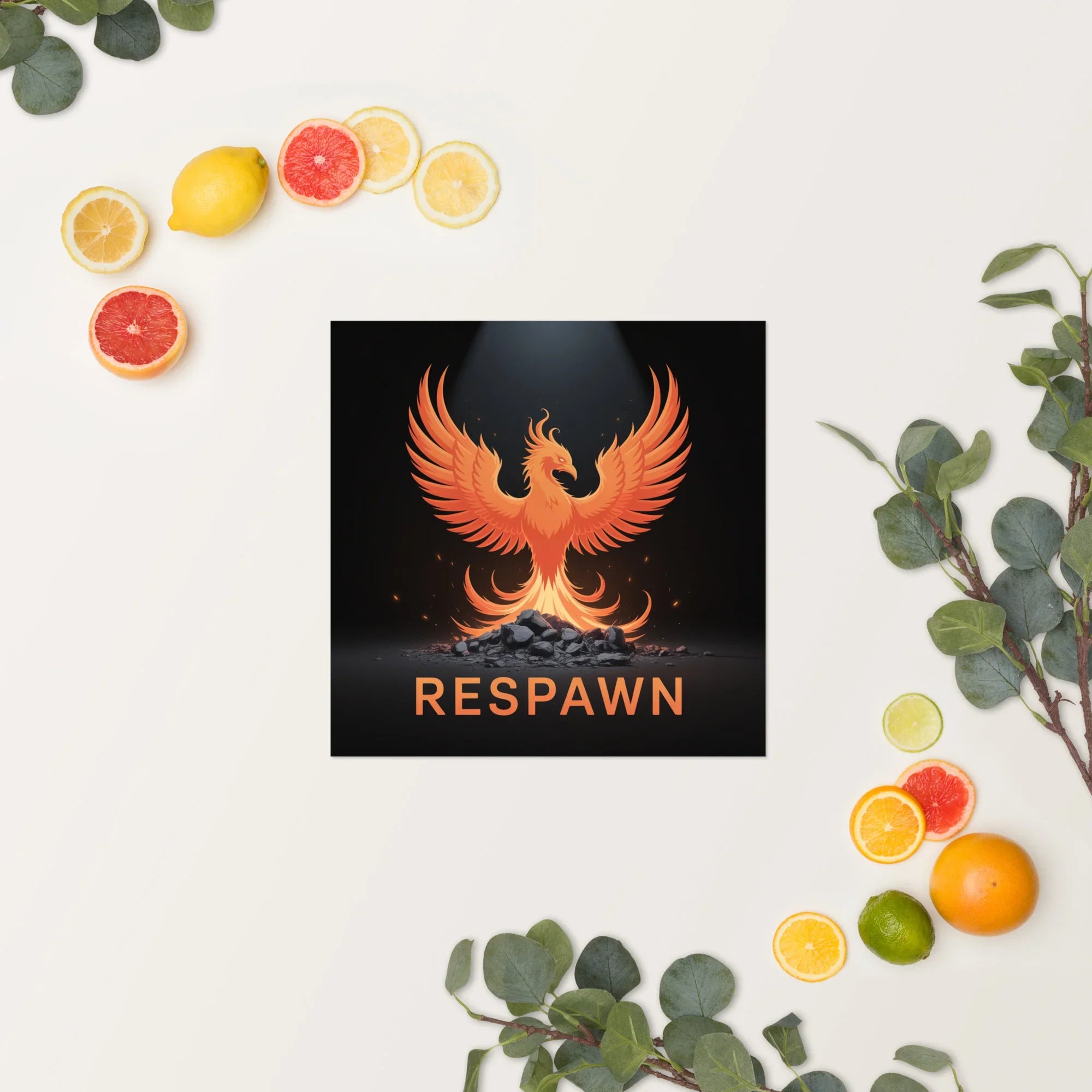 RESPAWN – Phoenix Rebirth Motivational Gaming Poster - RaZits