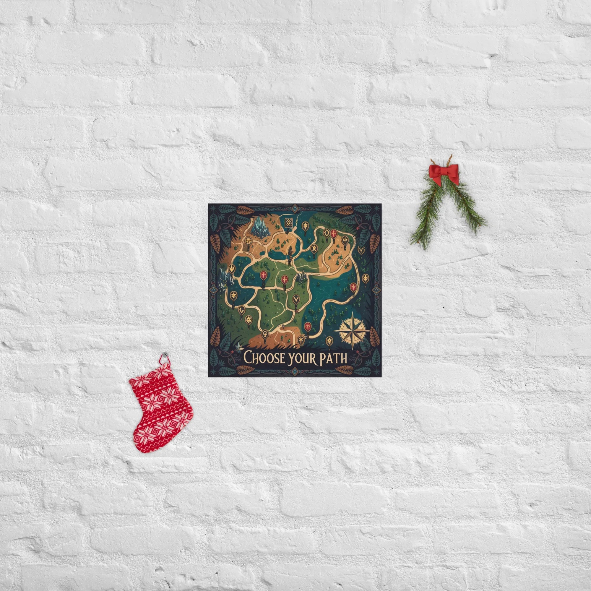 Choose Your Path Poster – Fantasy Quest Map Wall Art - RaZits